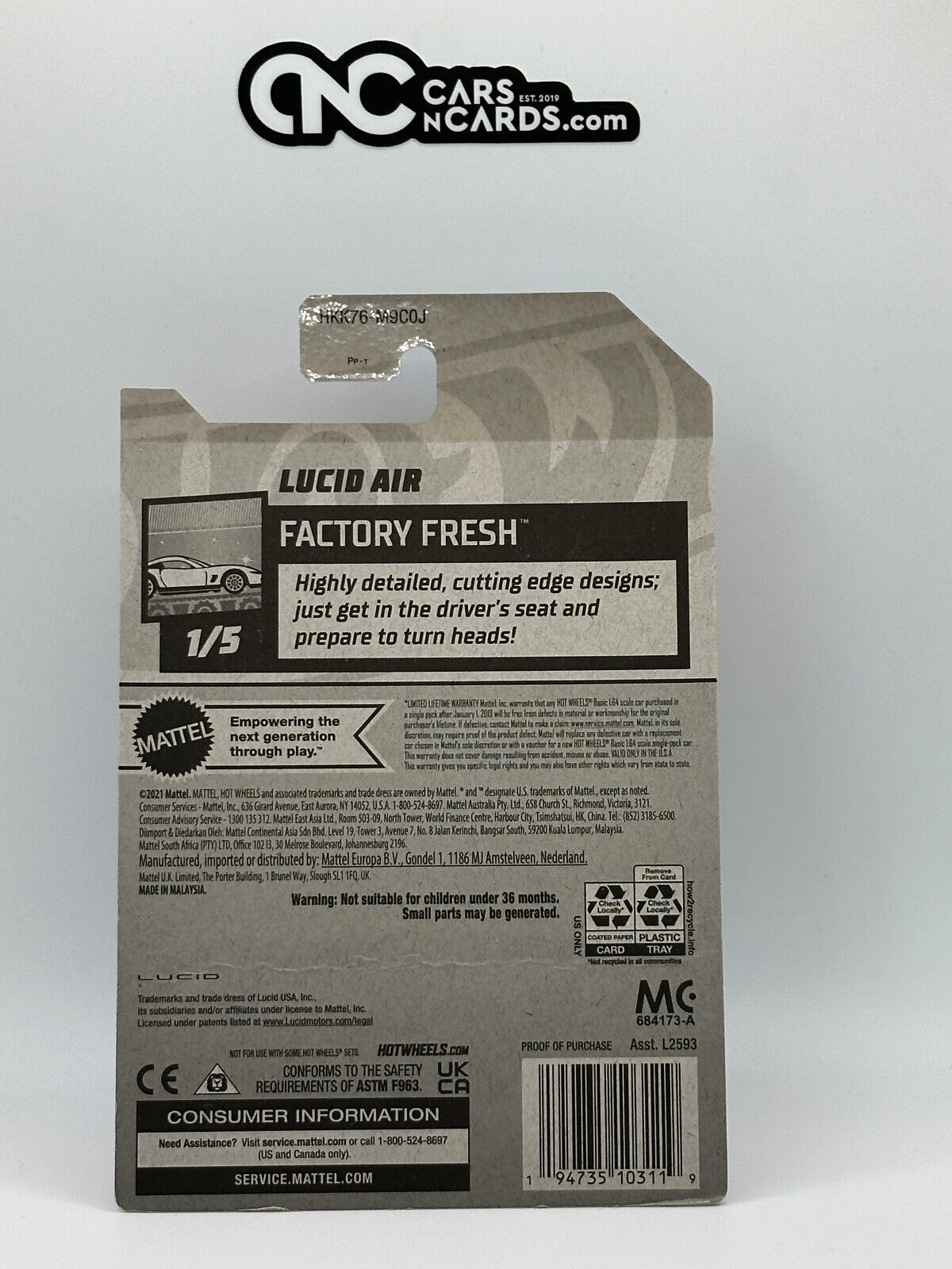 2023 Hot Wheels RLC Factory Sealed Factory Fresh 1/5 Lucid Air Black 97/250