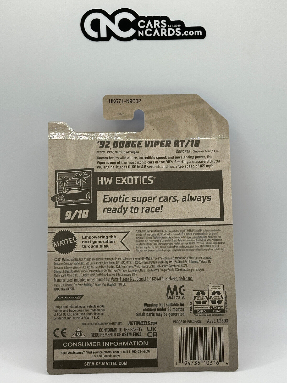 2023 Hot Wheels RLC Factory Sealed '92 Dodge Viper RT/10 Red (Card Creases)