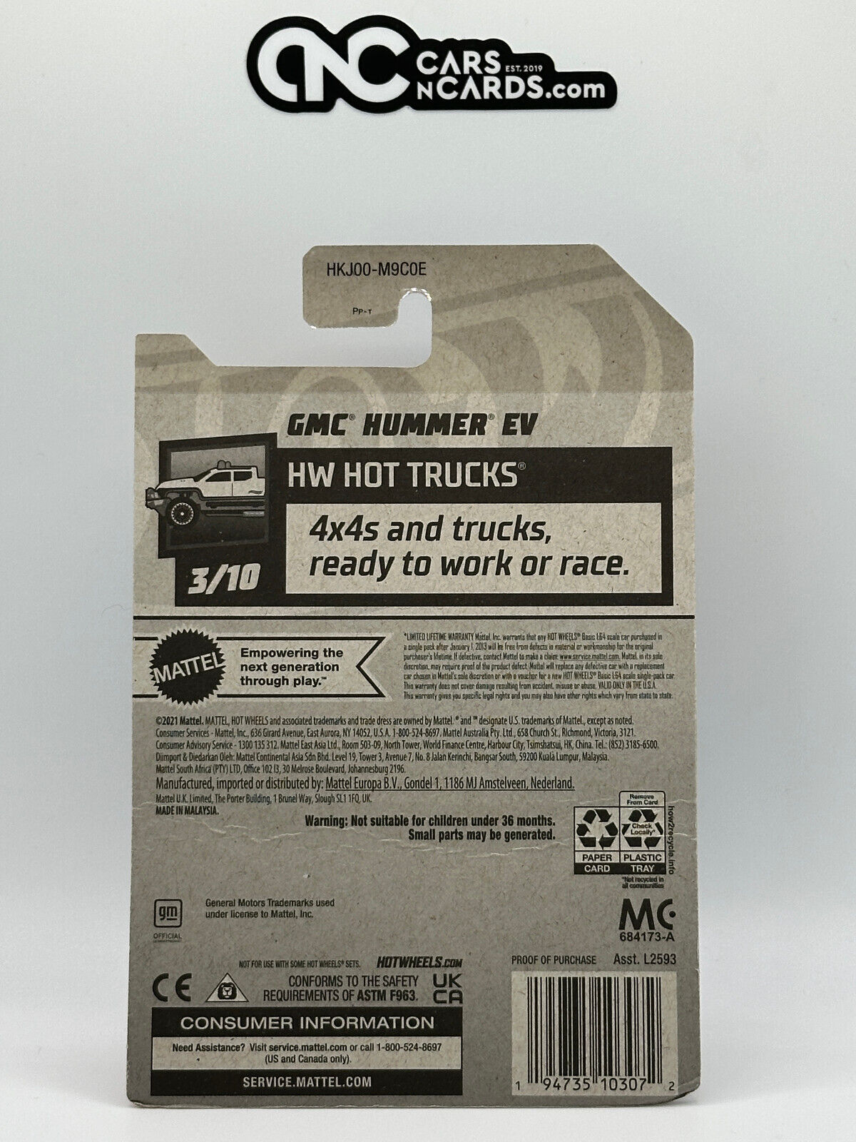 2023 Hot Wheels RLC Factory Sealed HW Hot Trucks GMC Hummer EV (Card Damage)