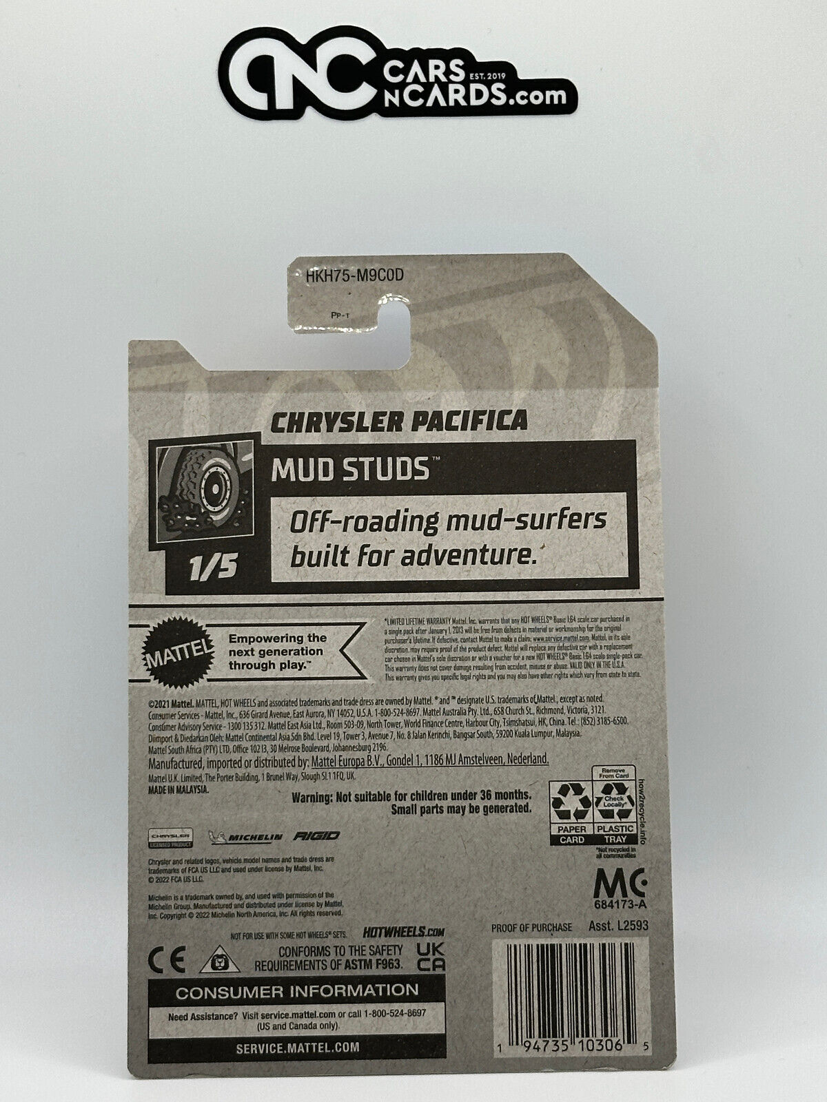 2023 Hot Wheels RLC Factory Sealed Mud Studs 1/5 Chrysler Pacifica Silver 88/250