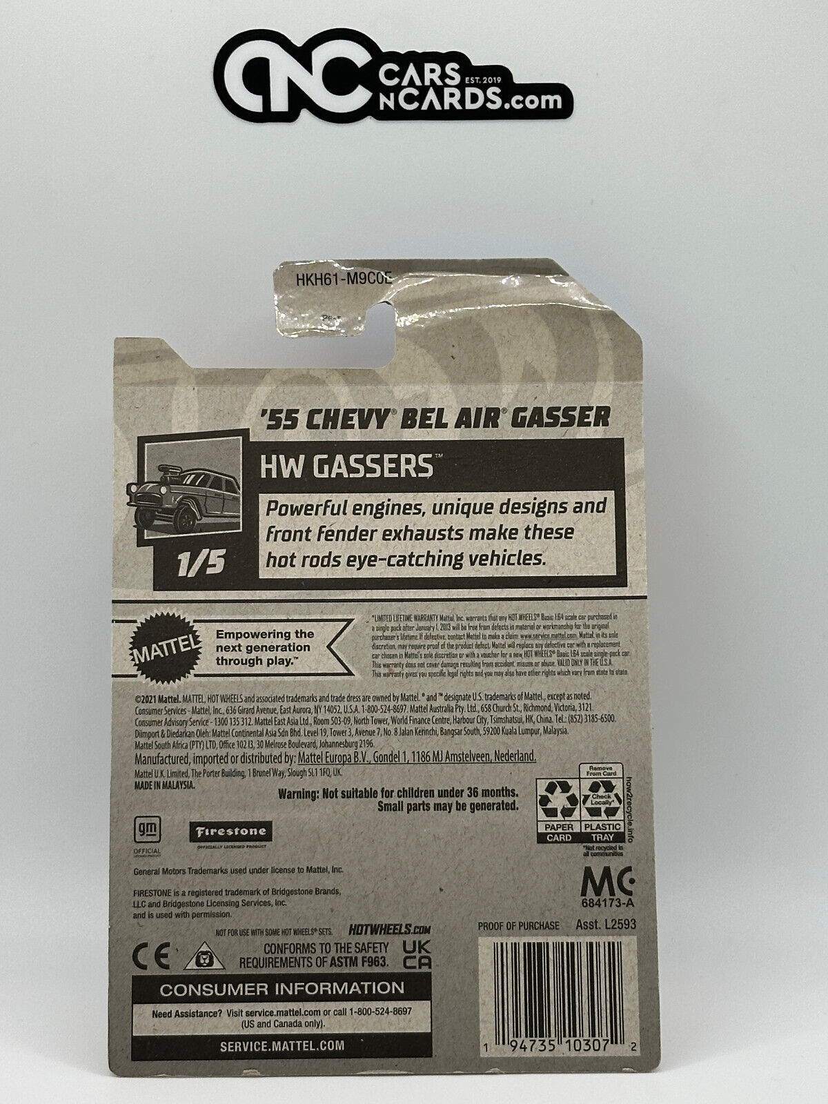 2023 Hot Wheels RLC Factory Sealed '55 Chevy Bel Air Gasser (Card Damaged)