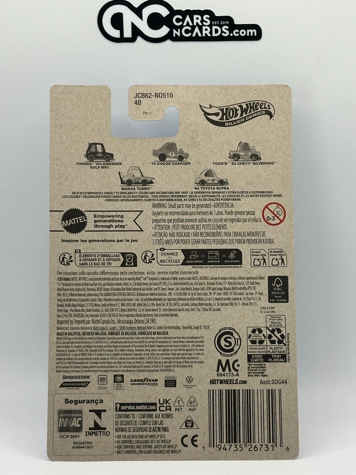 2025 Hot Wheels Silver Series Tooned GULF 1/5 Tooned Volkswagen Golf MK1