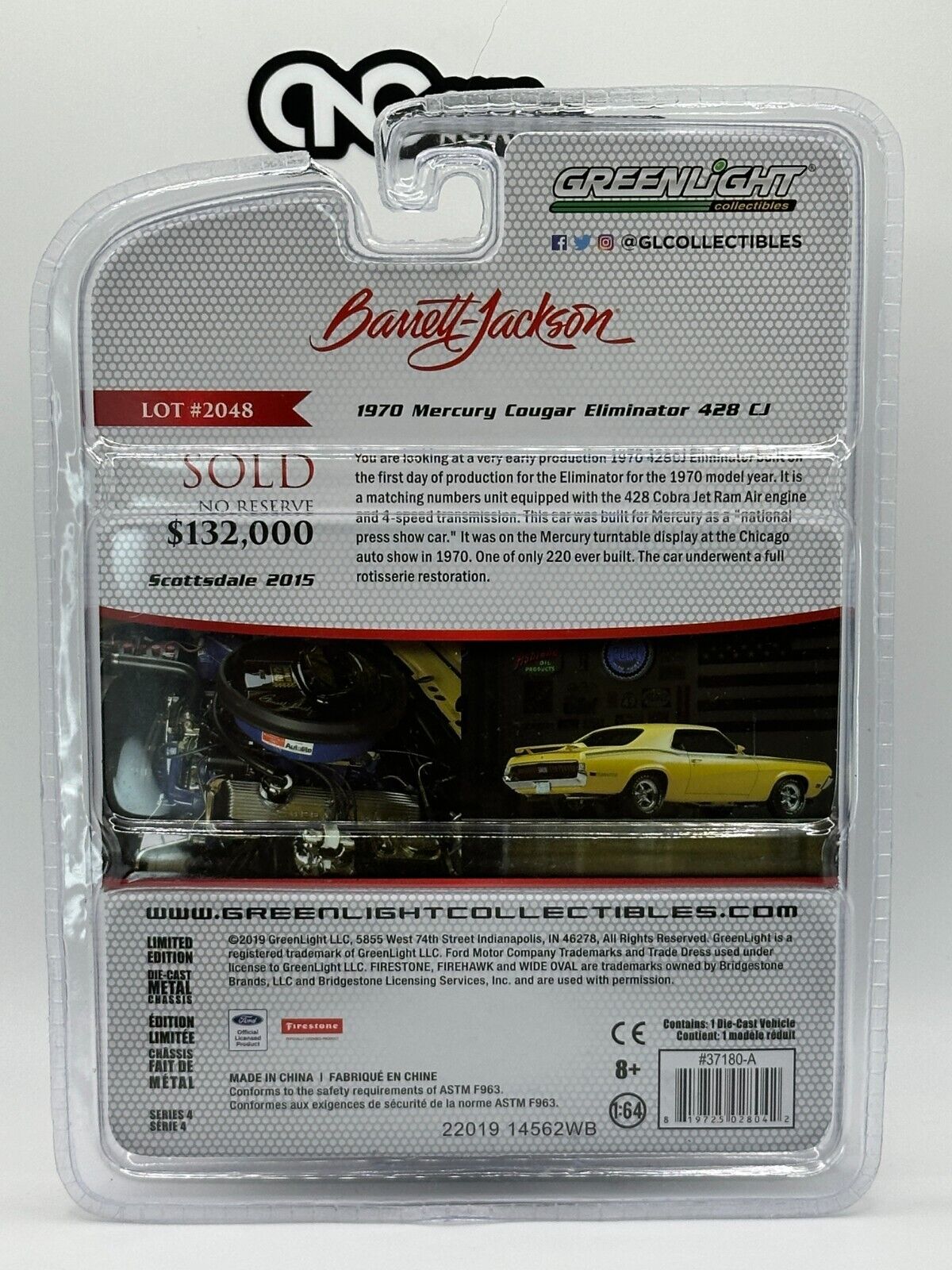 Greenlight Barrett-Jackson 1970 Mercury Cougar Eliminator 428 CJ RAW Chase