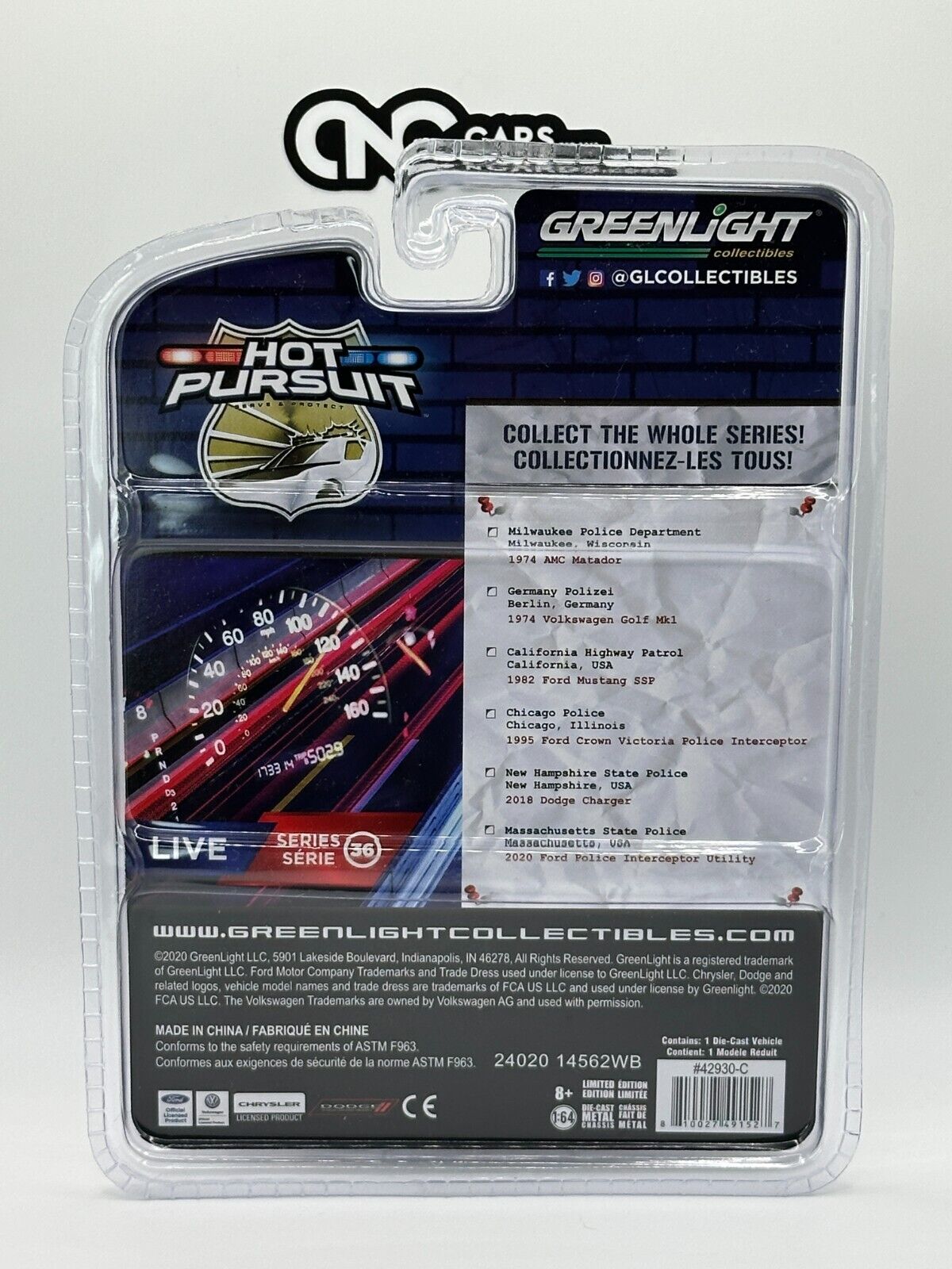 Greenlight Hot Pursuit 1982 Ford Mustang SSP