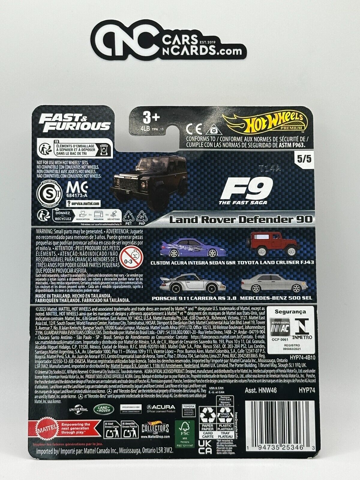 2024 Hot Wheels Premium Fast & Furious #5/5 Land Rover Defender 90