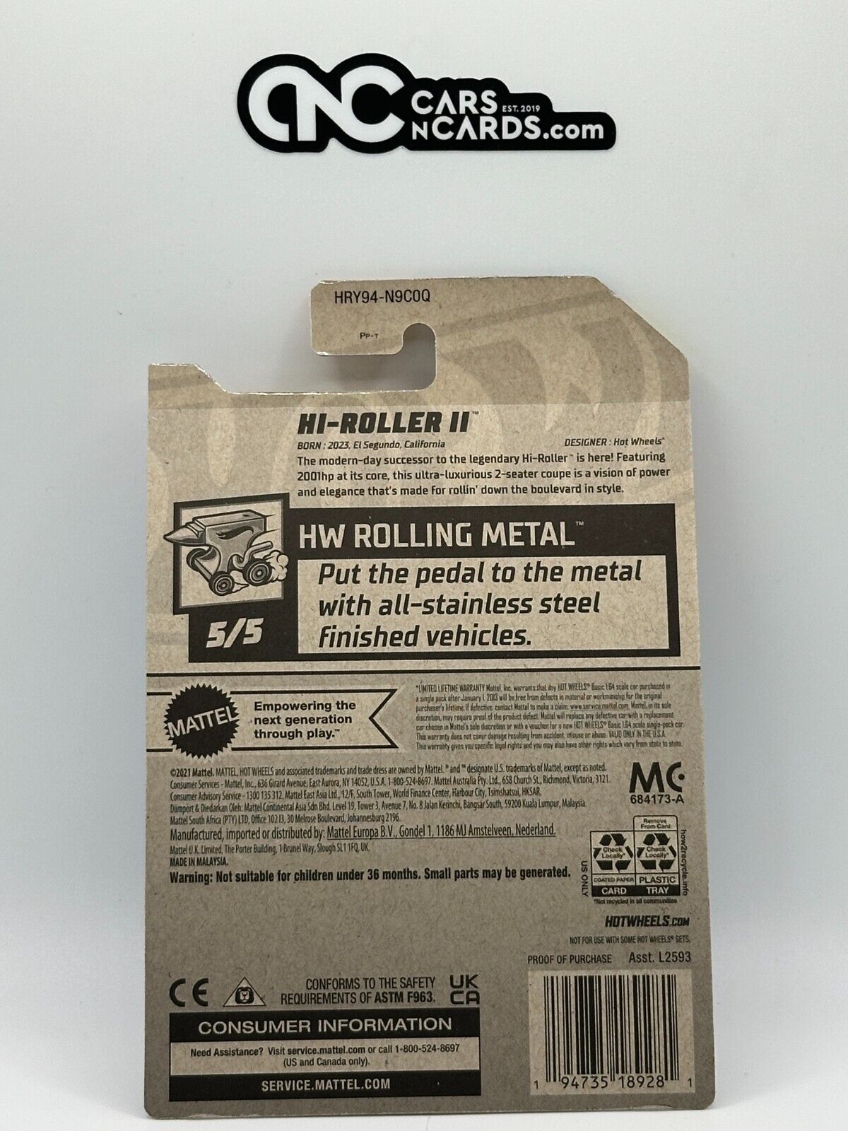 2024 Hot Wheels RLC Factory Sealed Rolling Metal 5/5 Hi-Roller II 247/250 Blue