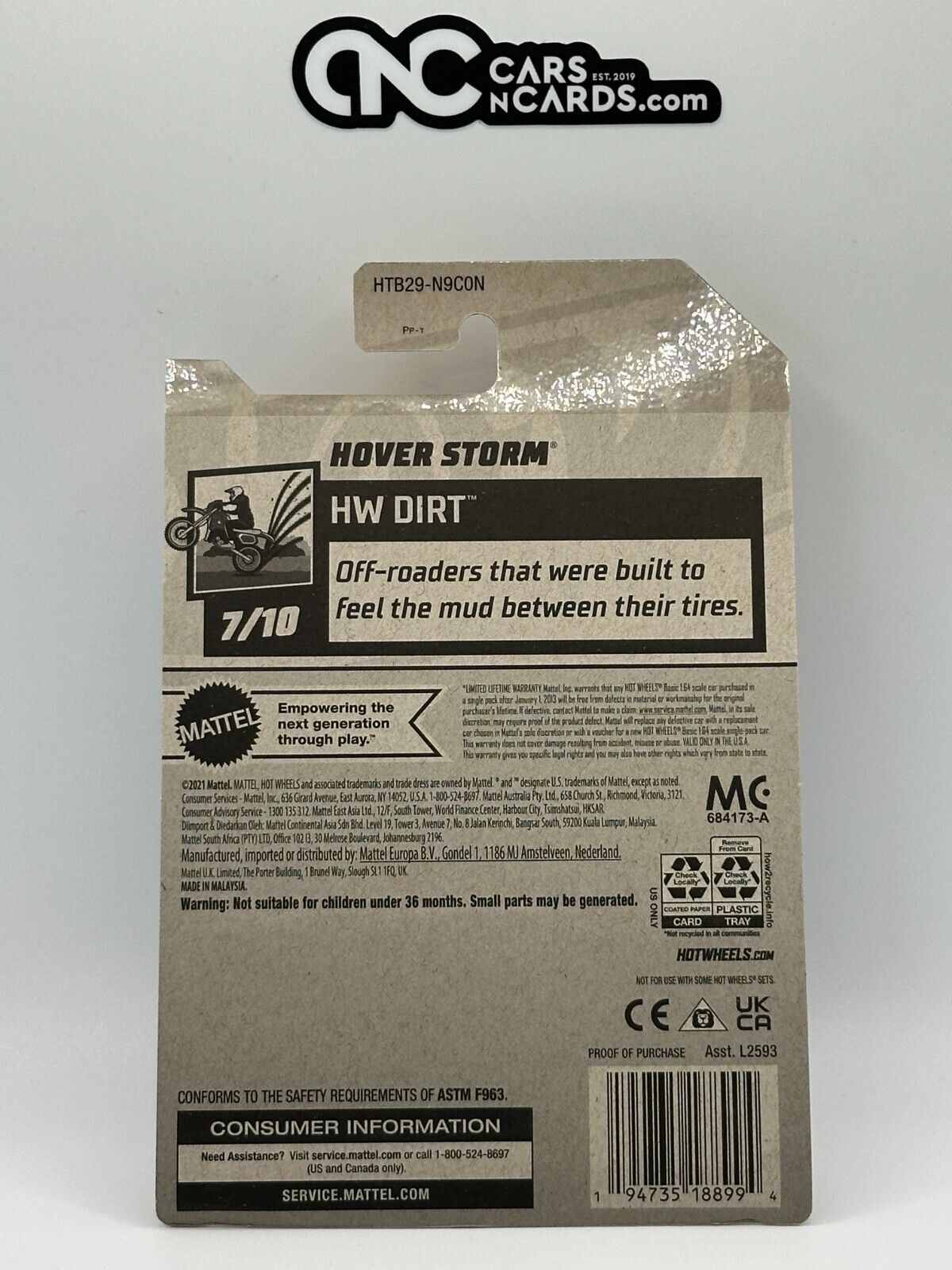 2024 Hot Wheels RLC Factory Sealed HW Dirt 7/10 Hover Storm Blue (Card Crease)