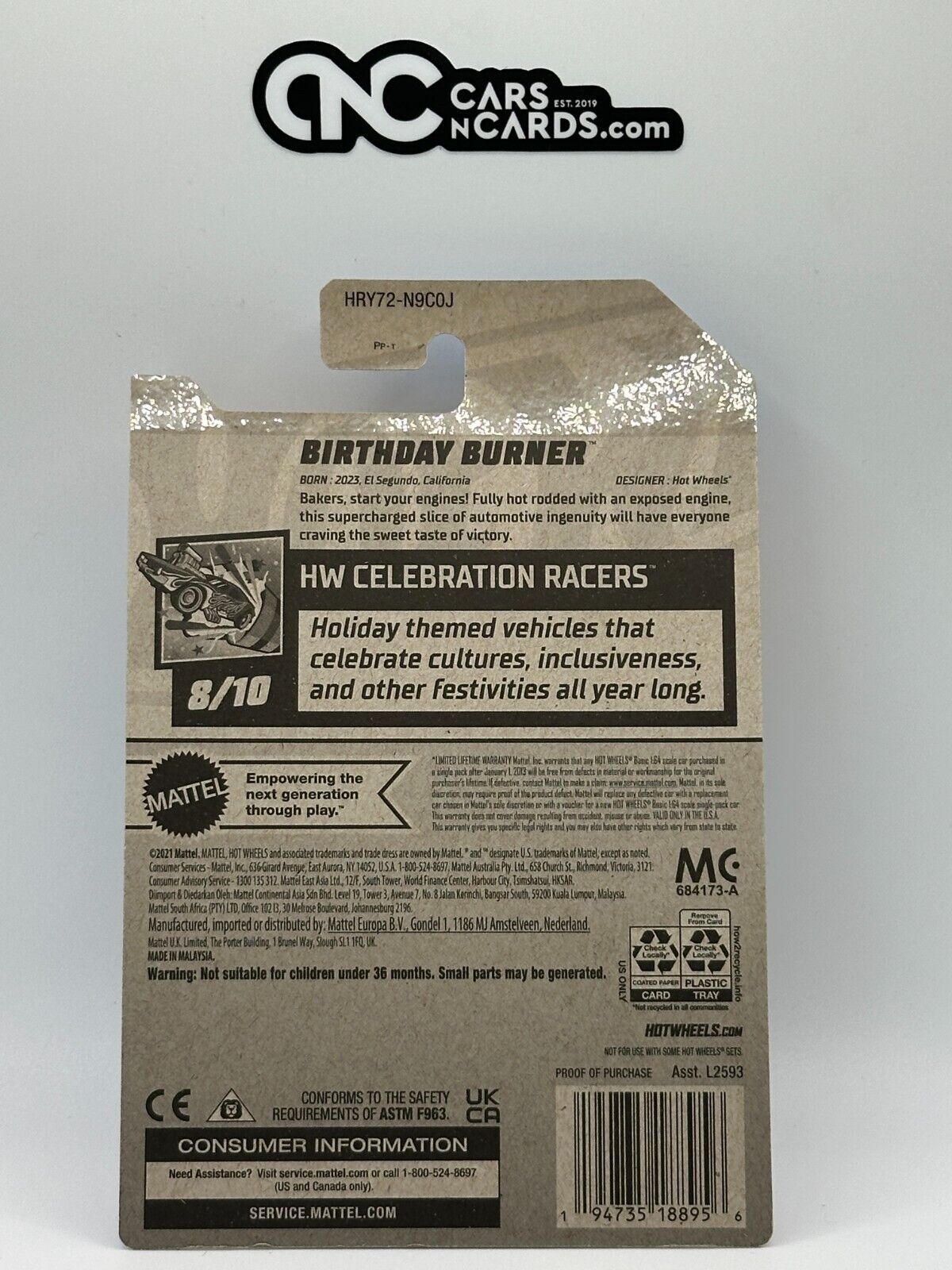 2024 Hot Wheels RLC Factory Sealed Celebration Racers 8/10 Birthday Burner