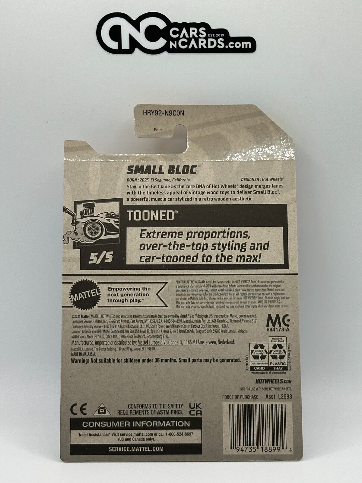 2024 Hot Wheels RLC Factory Sealed Tooned 5/5 Small Bloc 228/250