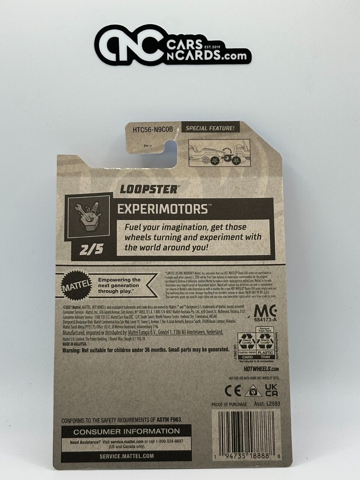 2024 Hot Wheels RLC Factory Sealed Experimotors 2/5 Loopster White (Card Crease)