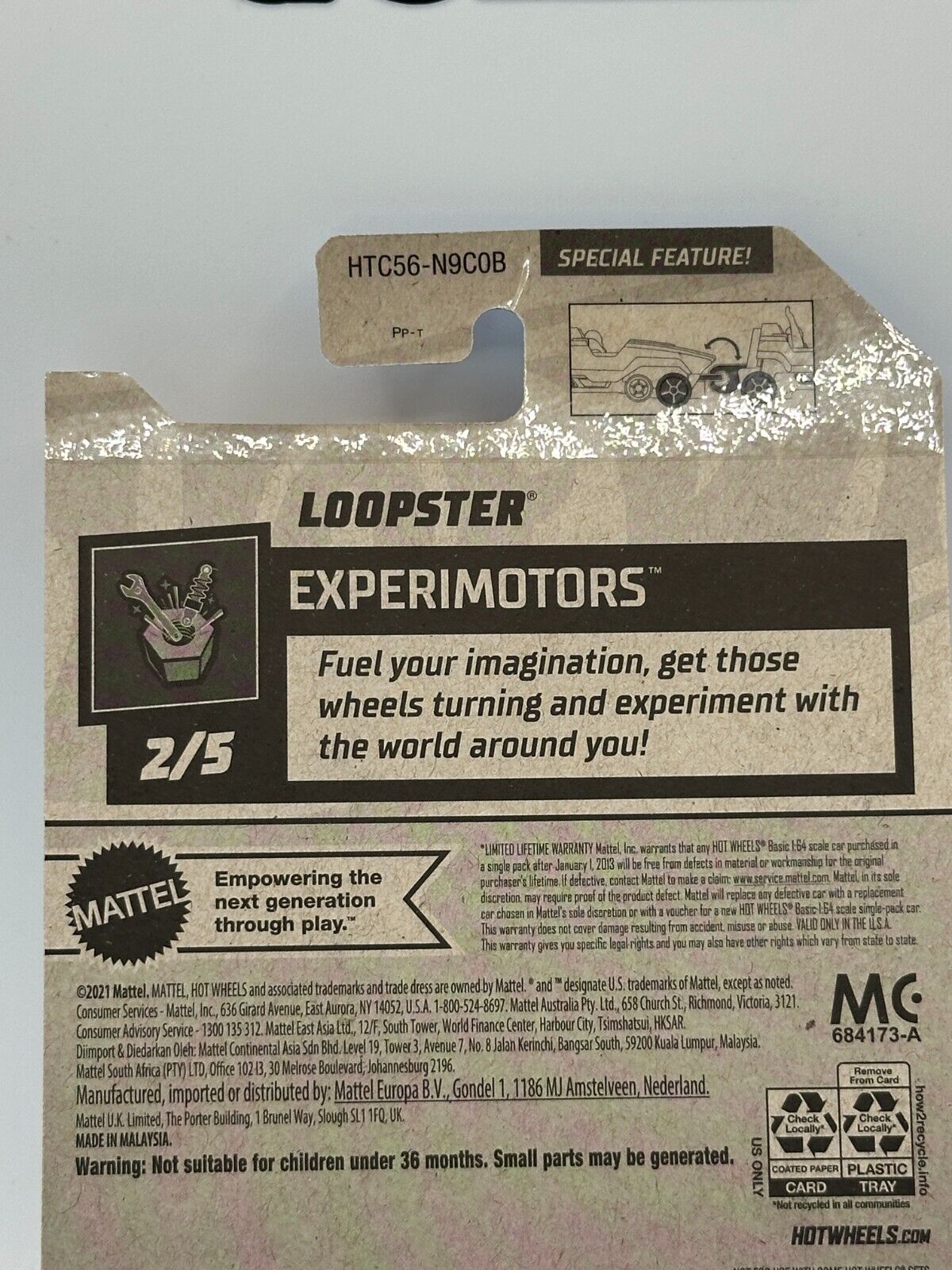 2024 Hot Wheels RLC Factory Sealed Experimotors 2/5 Loopster White (Card Crease)