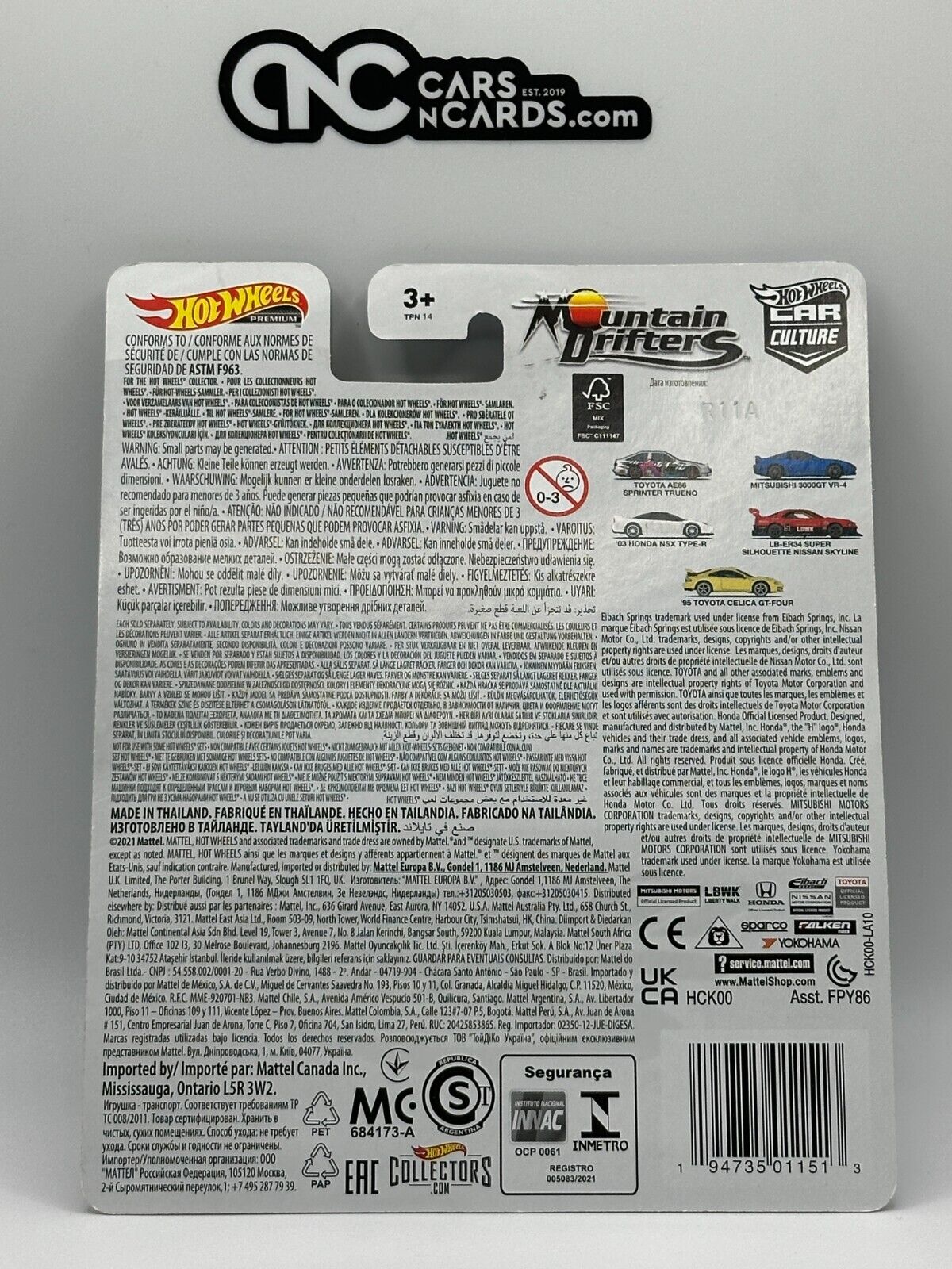 2022 Hot Wheels Premium Car Culture Mountain Drifters 3/5 '03 Honda NSX Type-R