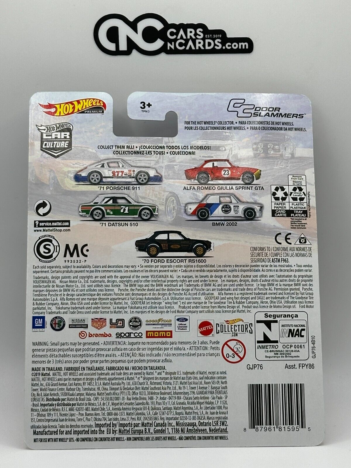 2019 Hot Wheels Premium Car Culture Door Slammers 1/5 '71 Porsche 911