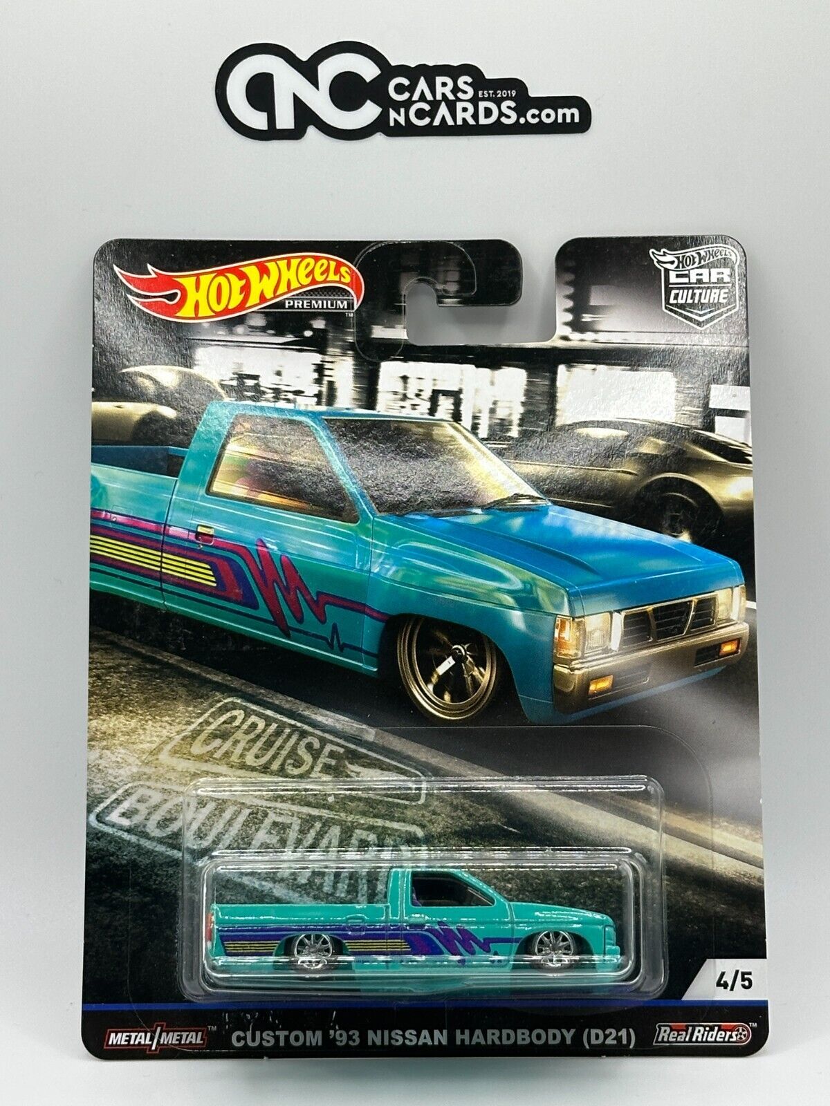 2019 Hot Wheels Premium Car Culture Cruise Boulevard 4/5 '93 Nissan Hardbody D21