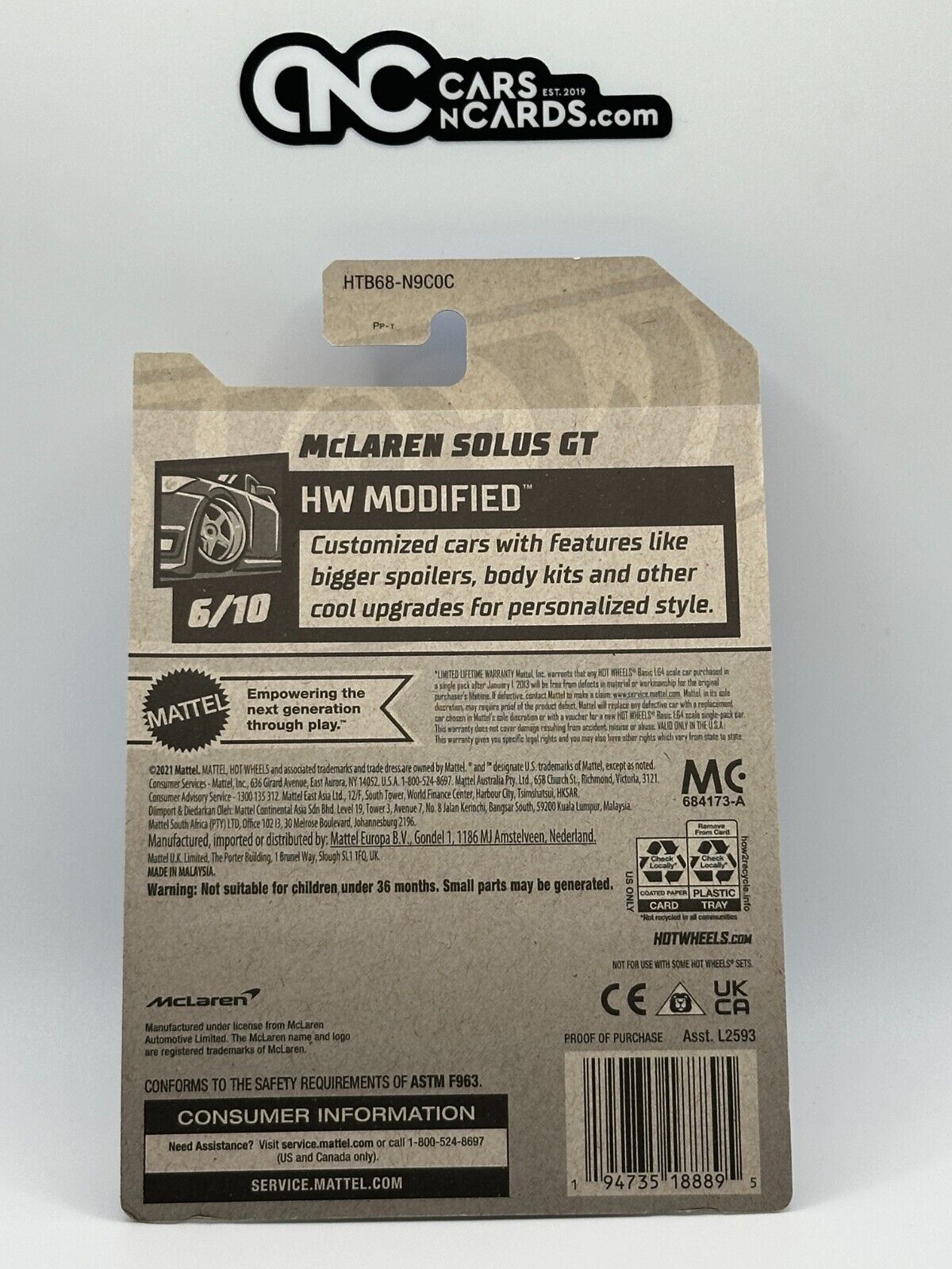 2024 Hot Wheels RLC Factory Sealed Modified 6/10 McLaren Solus GT (Soft Corners)