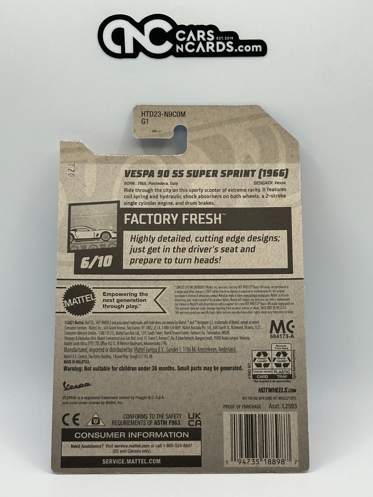 2024 Hot Wheels RLC Factory Sealed Vespa 90 SS Super Sprint (1966) Blue 71/250