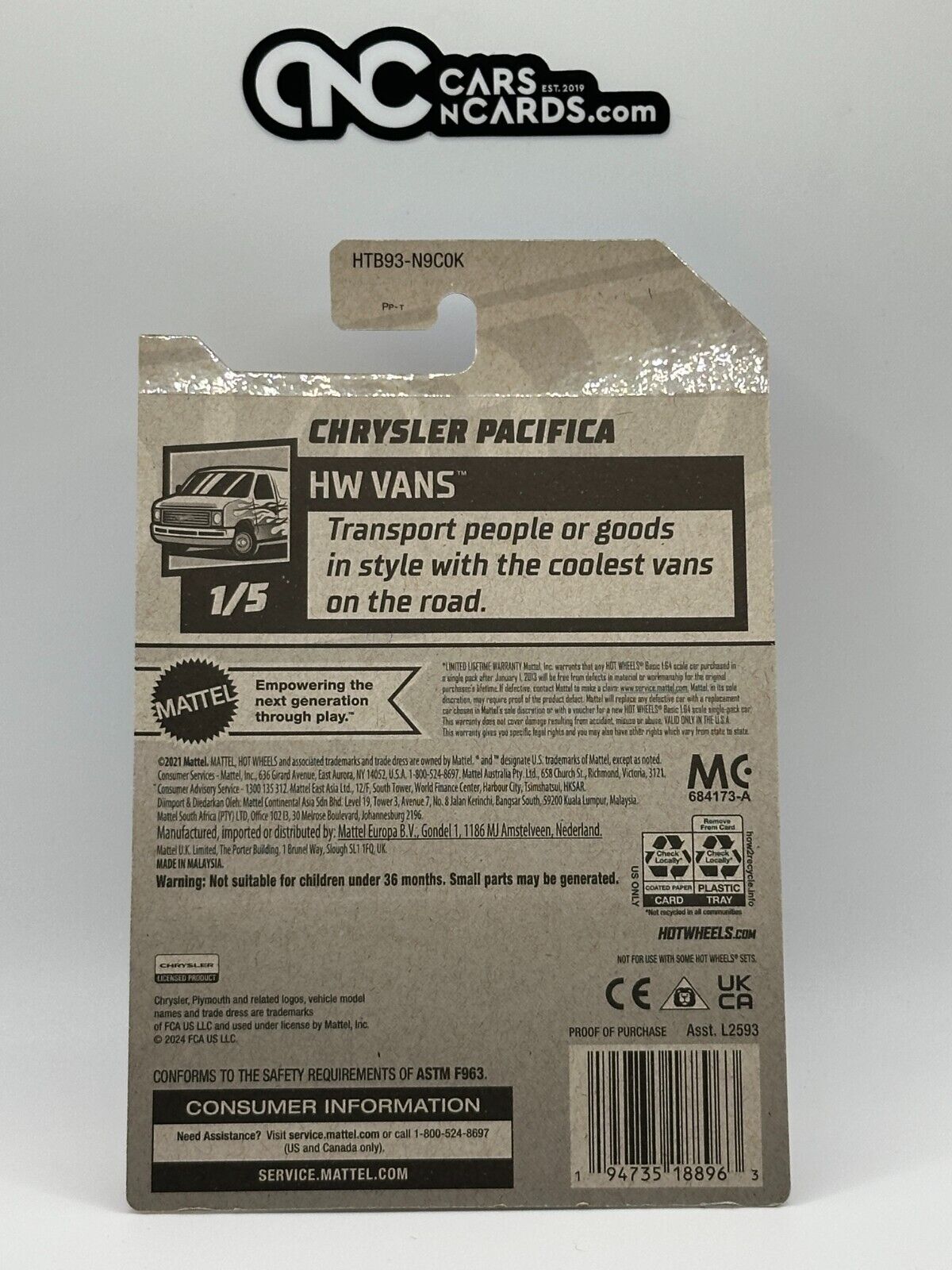 2024 Hot Wheels RLC Factory Sealed HW Vans 1/5 Chrysler Pacifica 182/250