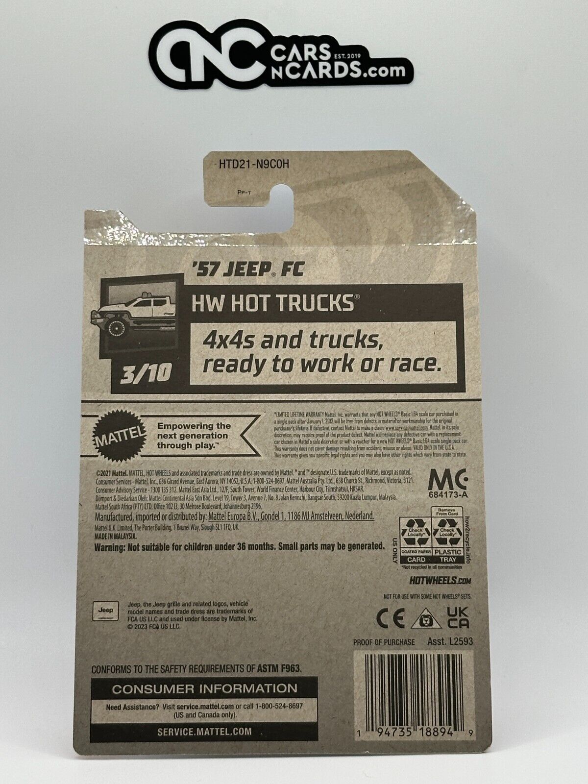 2024 Hot Wheels RLC Factory Sealed HW Hot Trucks 3/10 '57 Jeep FC 68/250 Red