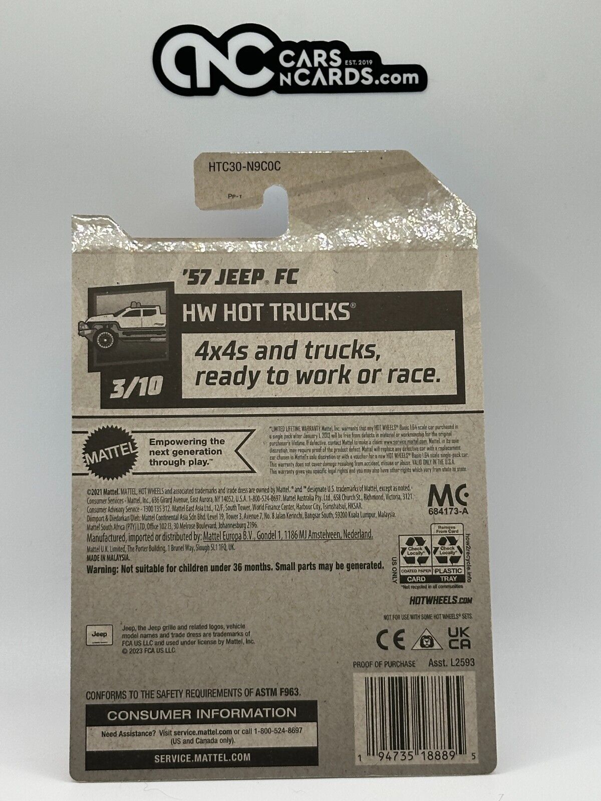 2024 Hot Wheels RLC Factory Sealed HW Hot Trucks 3/10 '57 Jeep FC 68/250