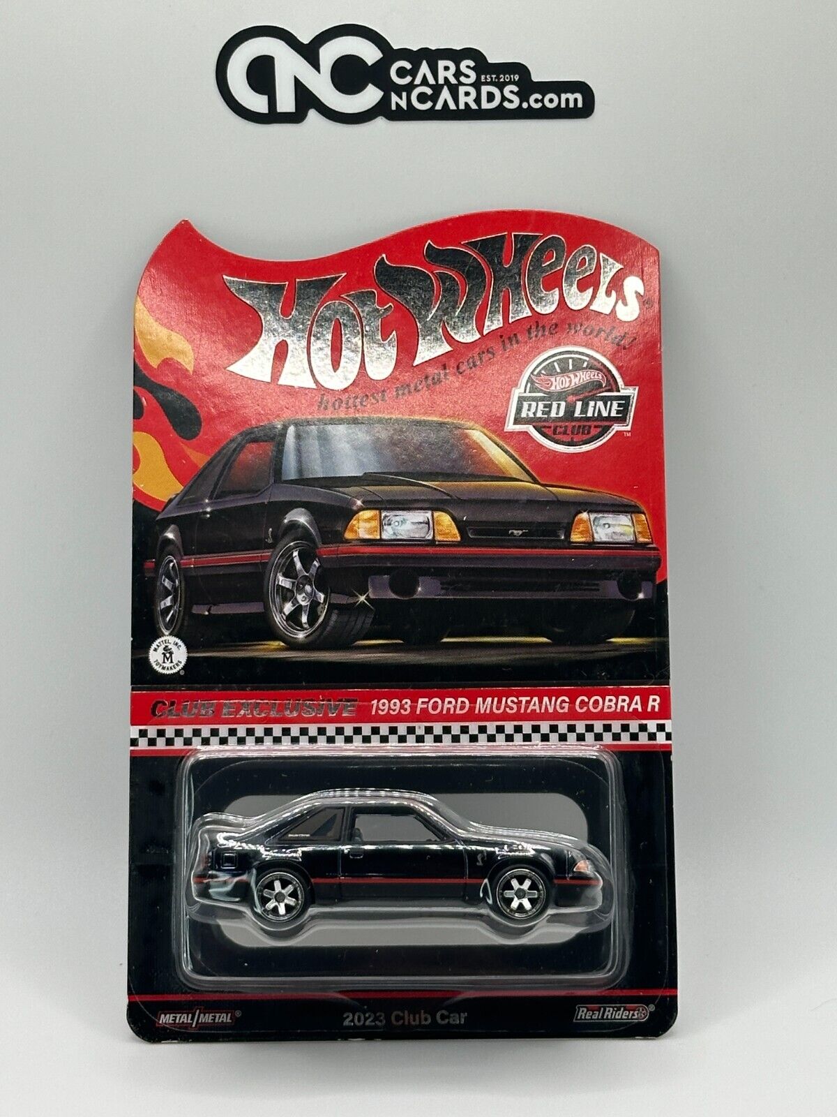 2023 Hot Wheels RLC Red Line Club 1993 Ford Mustang Cobra R Black No Pin/Patch