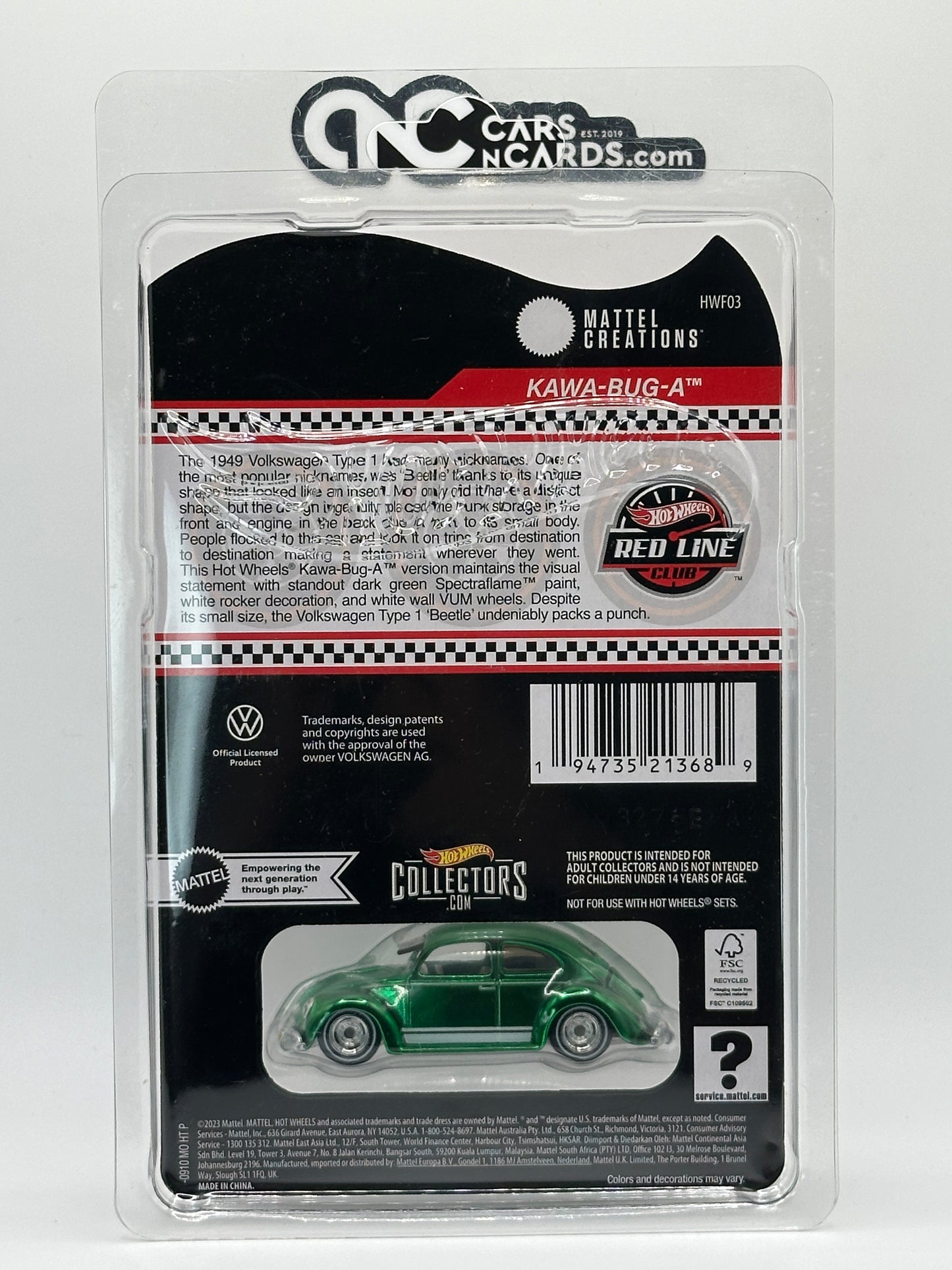 2024 Hot Wheels RLC Kawa-Bug-A Green No Patch or Pin With Protector