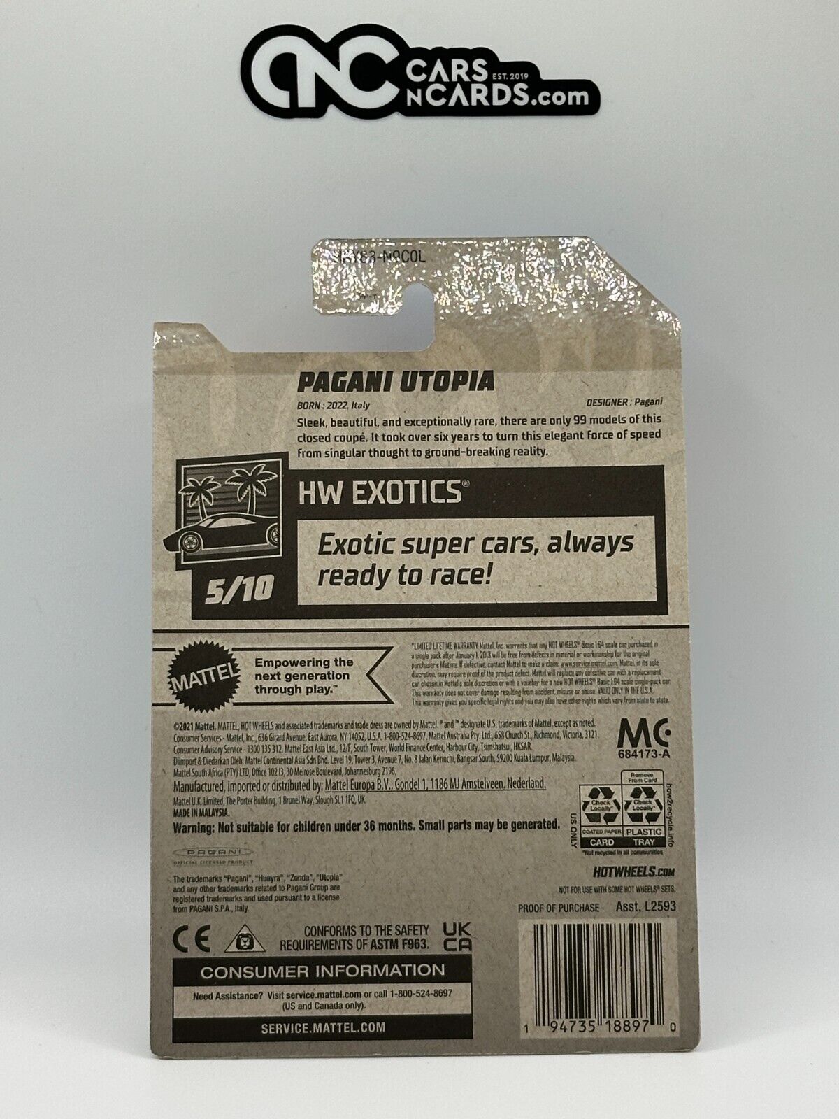 2024 Hot Wheels RLC Factory Sealed HW Exotics 5/10 Pagani Utopia 205/250