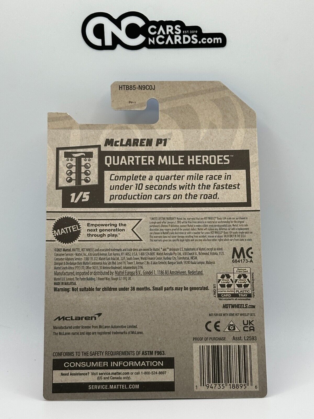 2024 Hot Wheels RLC Factory Sealed Quarter Mile Heroes 1/5 McLaren P1 Blue