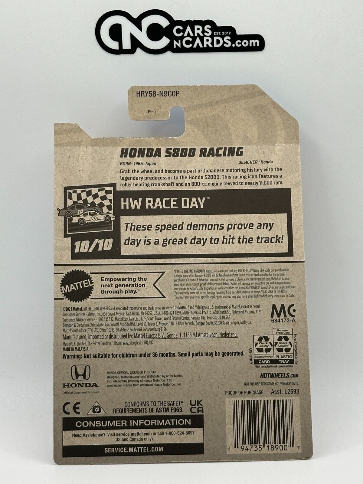 2024 Hot Wheels RLC Factory Sealed HW Race Day 10/10 Honda S800 Racing Yellow