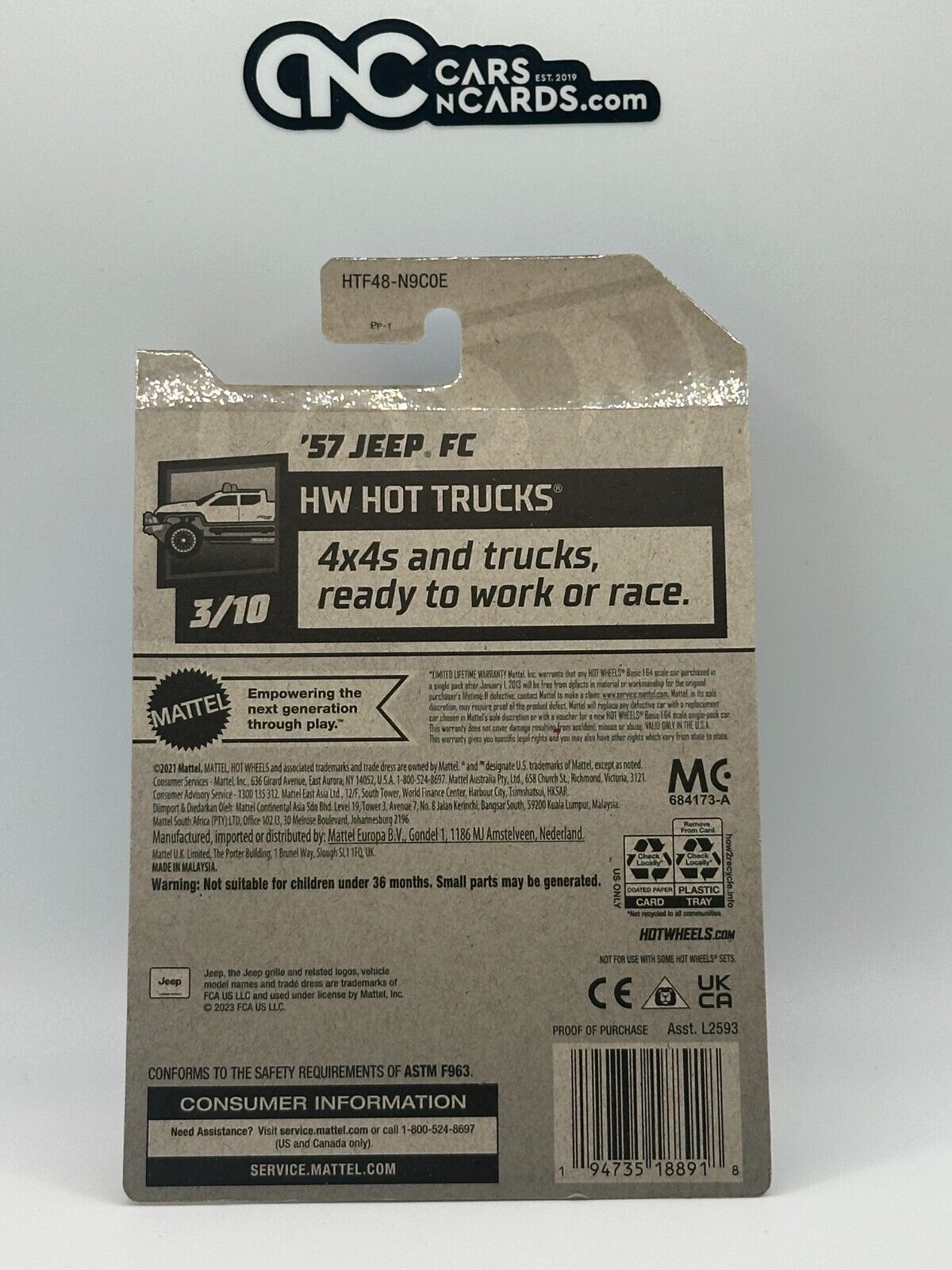 2024 Hot Wheels HW Hot Trucks 3/10 Zamac '57 Jeep FC