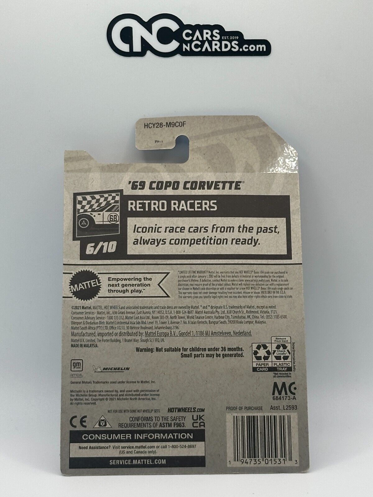 2022 Hot Wheels Retro Racers 6/10 Zamac '69 Copo Corvette