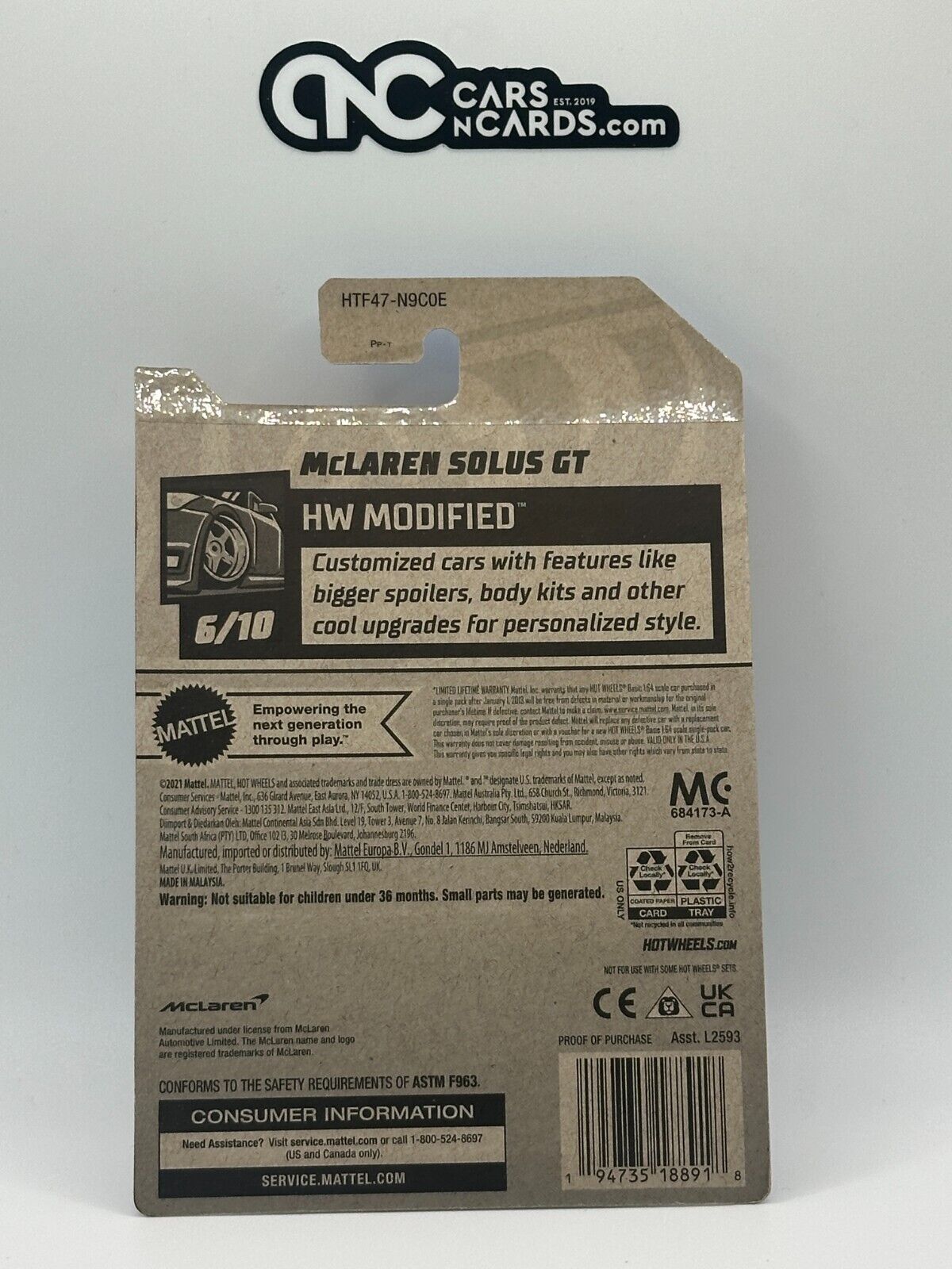2024 Hot Wheels HW Modified 6/10 Zamac McLaren Solus GT