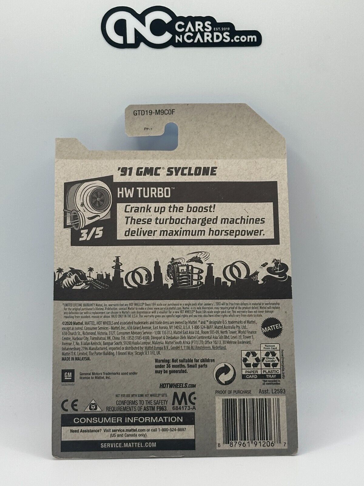 2021 Hot Wheels HW Turbo 3/5 Zamac GMC Syclone With Protector