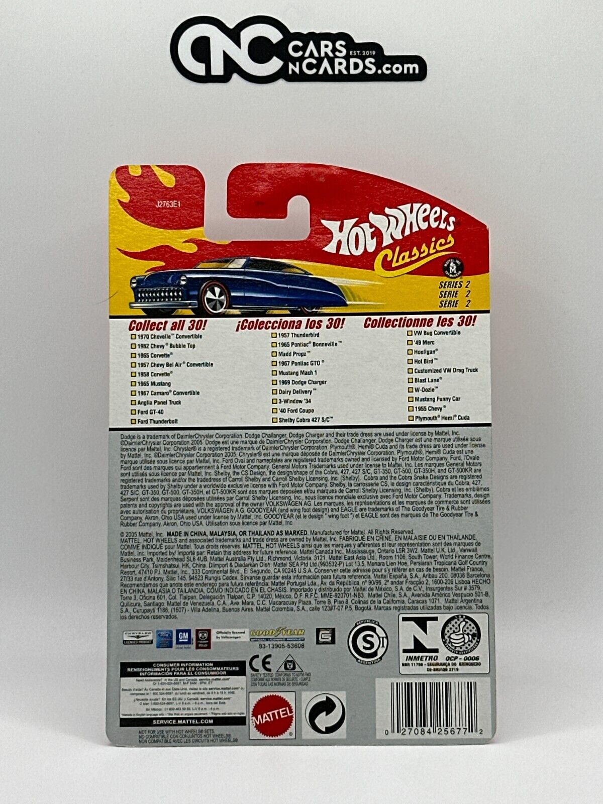 2006 Hot Wheels Classics Series 2 #7/30 Blue 1967 Camaro Convertible Goodyear