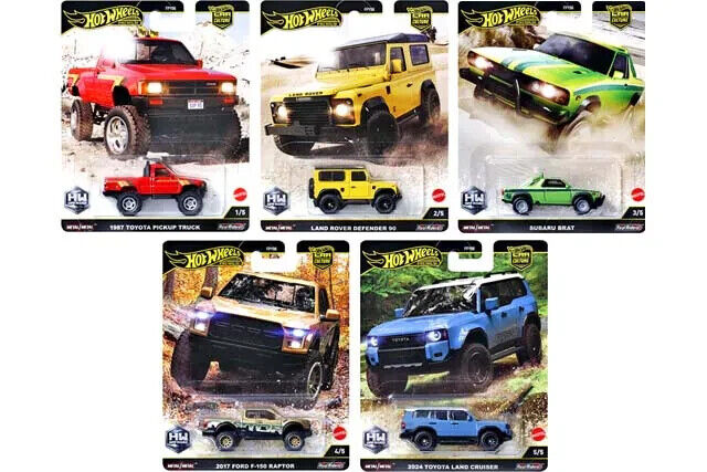 2025 Hot Wheels Premium Car Culture H Case HW Off Road Full Set of 5