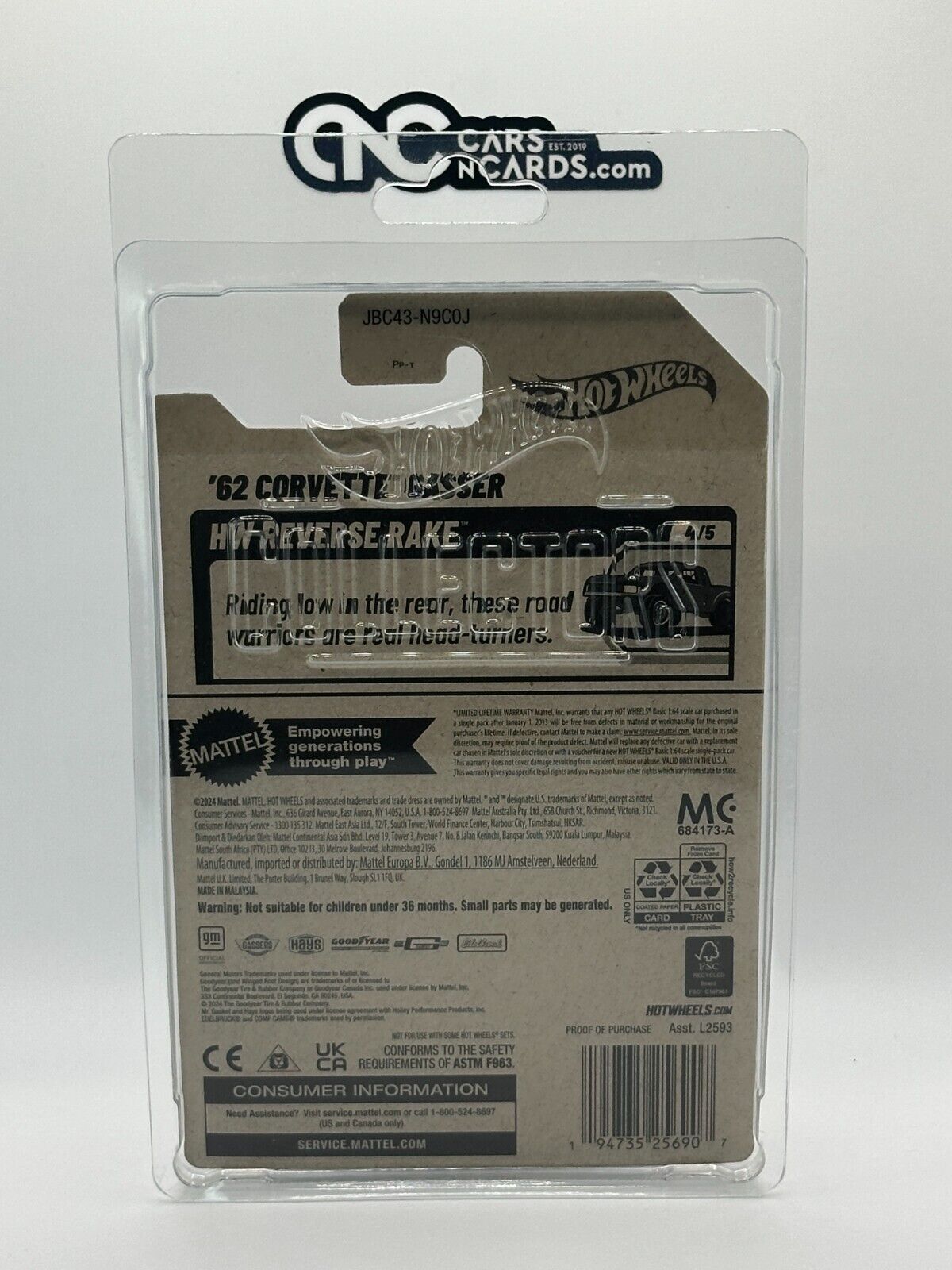2025 Hot Wheels '62 Corvette Gasser Super Treasure Hunt With Protector