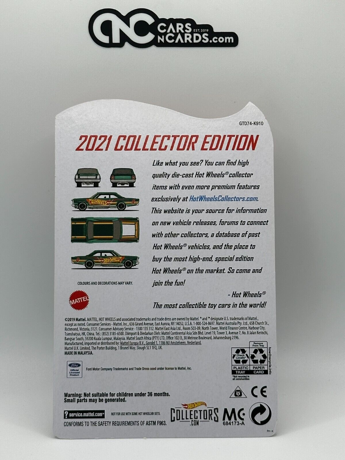 2021 Hot Wheels RLC Collector Edition Mail In '65 Ford Galaxie With Protector