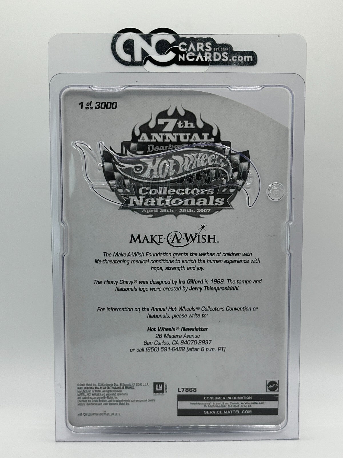 2007 Hot Wheels 7th Annual Collectors Nationals Make-A-Wish Heavy Chevy 1/3000