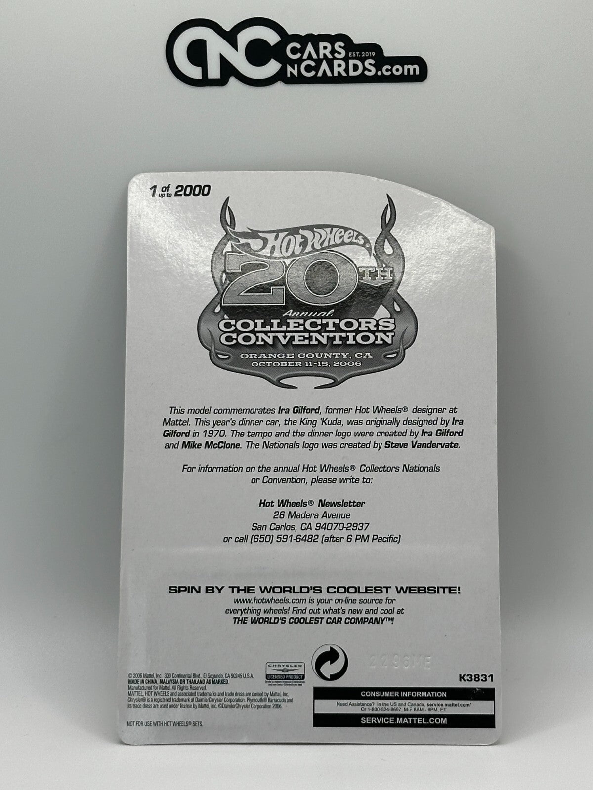 2007 Hot Wheels 20th Annual Collectors Convention 1 of 2000 King Kuda