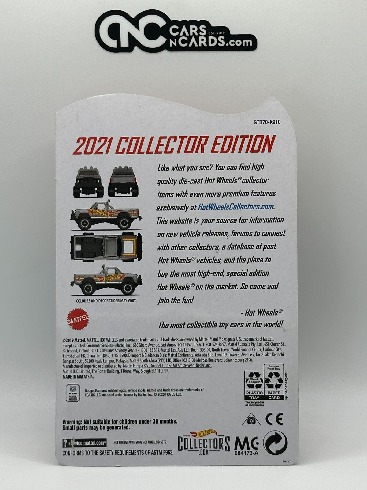 2021 Hot Wheels Collector Edition Zamac 1980 Dodge Macho Power Wagon