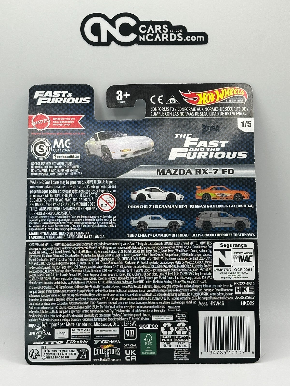 2023 Hot Wheels Premium Fast & Furious 1/5 Mazda RX-7 FD HKS