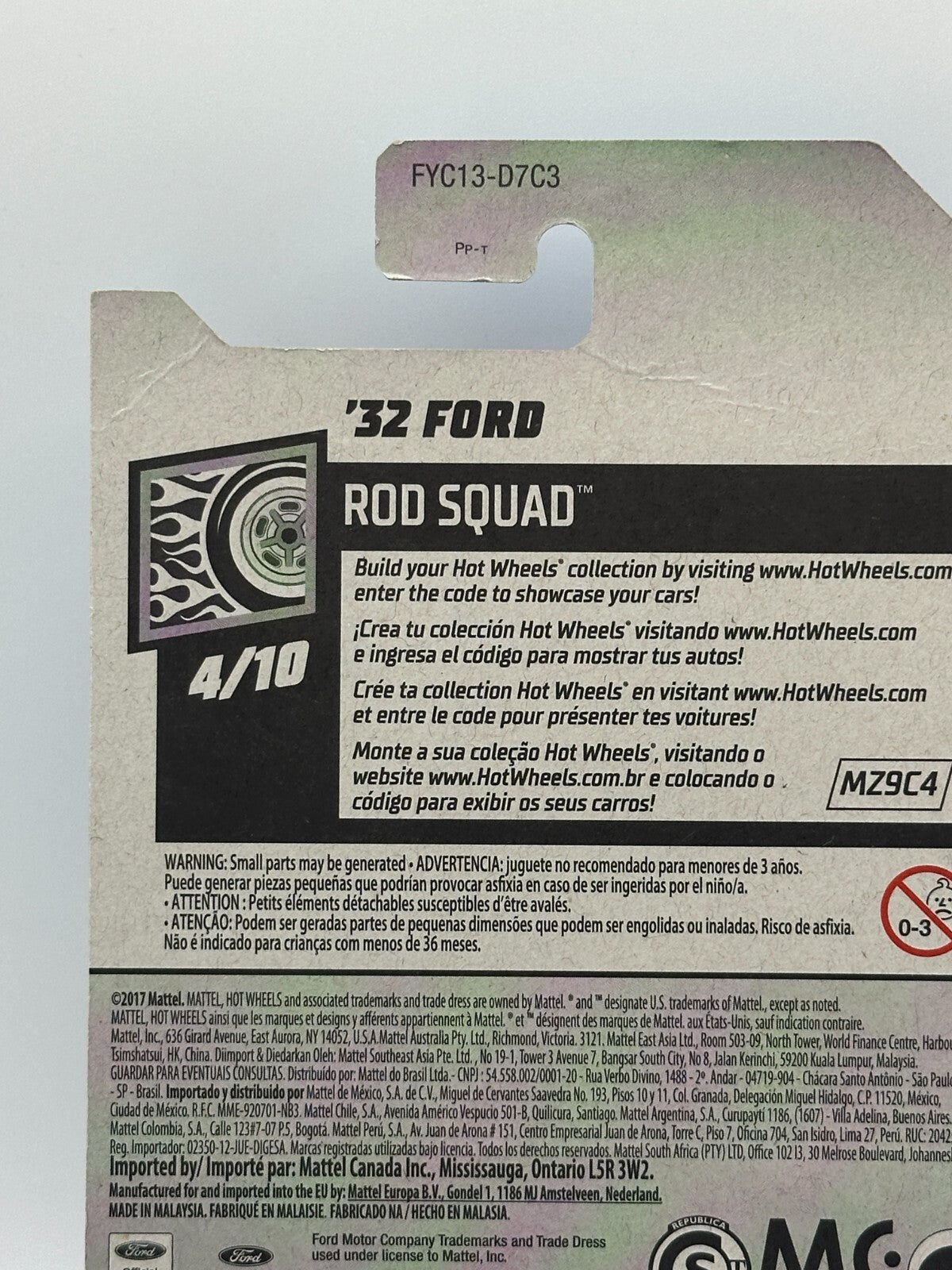 2019 Hot Wheels Rod Squad 4/10 '32 Ford Steve Caballero (Card Damage)