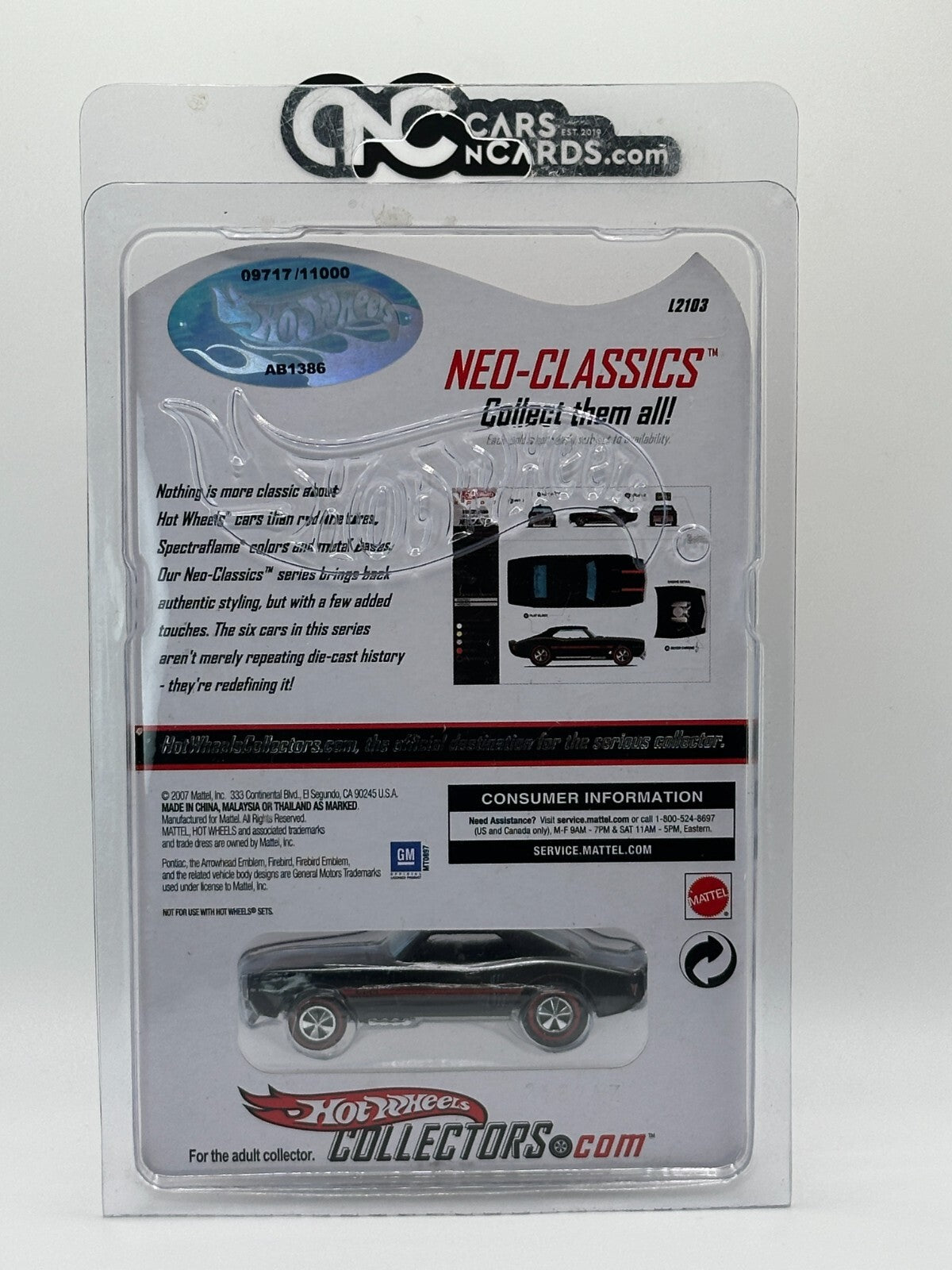 2007 Hot Wheels RLC Neo-Classics 3/6 Pontiac Firebird 09717/11000 With Protector