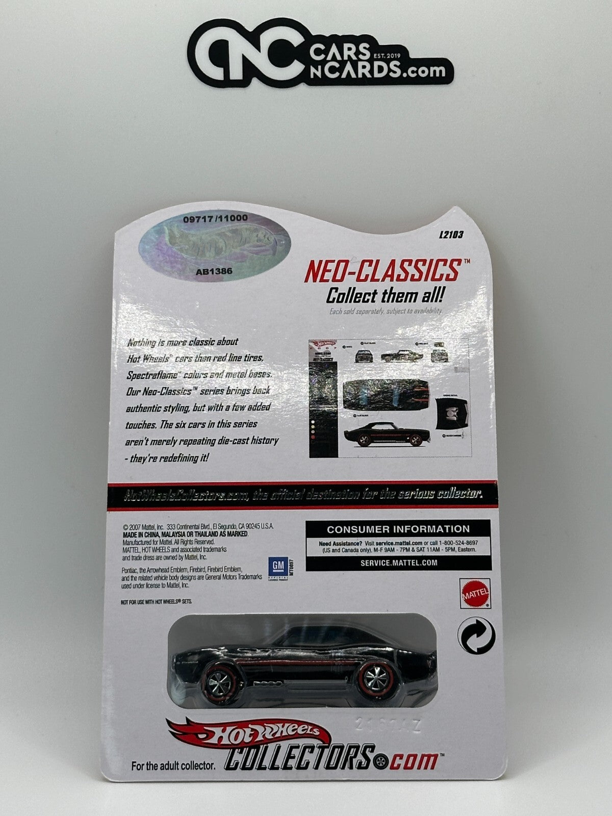 2007 Hot Wheels RLC Neo-Classics 3/6 Pontiac Firebird 09717/11000 With Protector