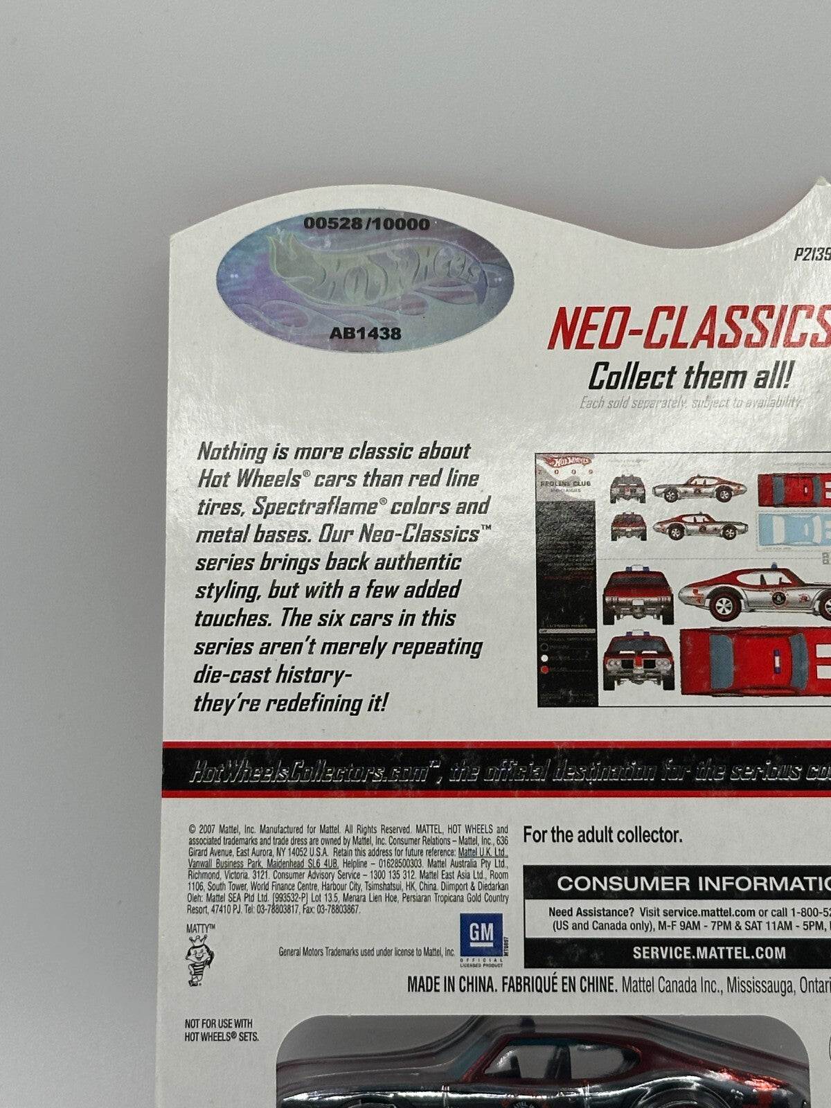 2008 Hot Wheels RLC Neo-Classics Series 8 OLDS 442 00528/10000 Low Number