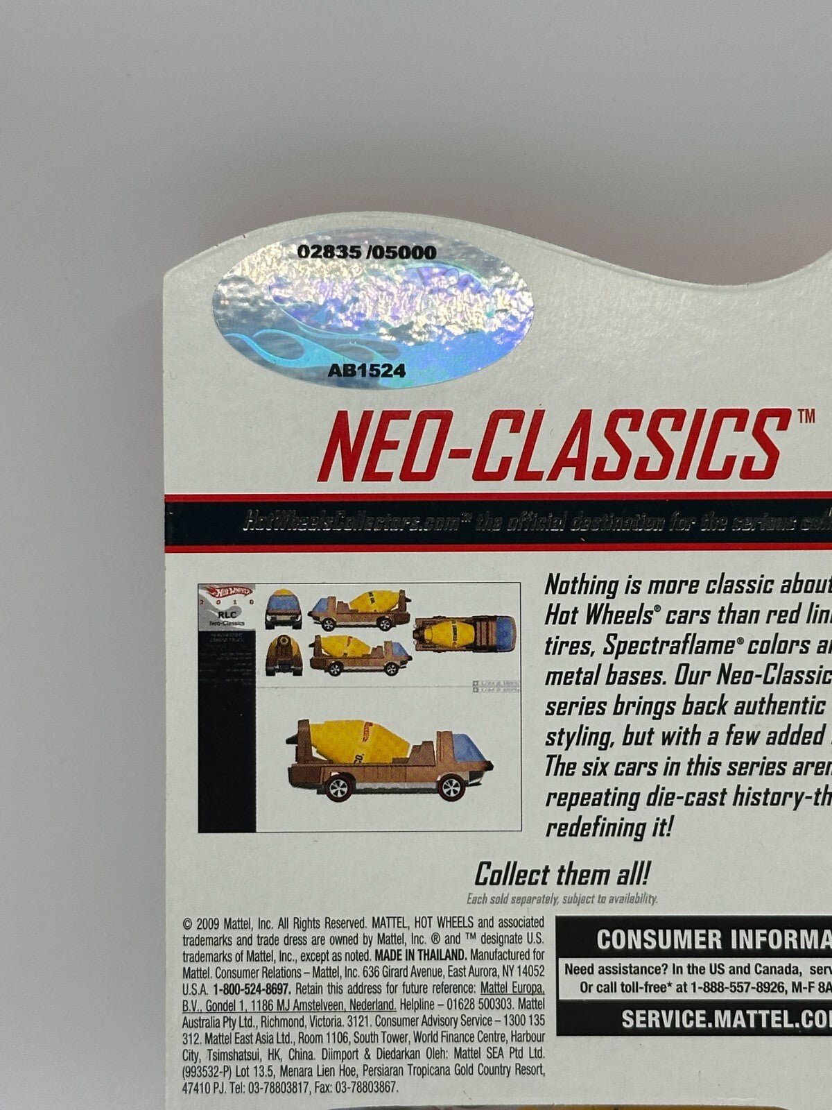 2010 Hot Wheels RLC Neo-Classics 5/6 Cement Truck 02835/5000 With Protector