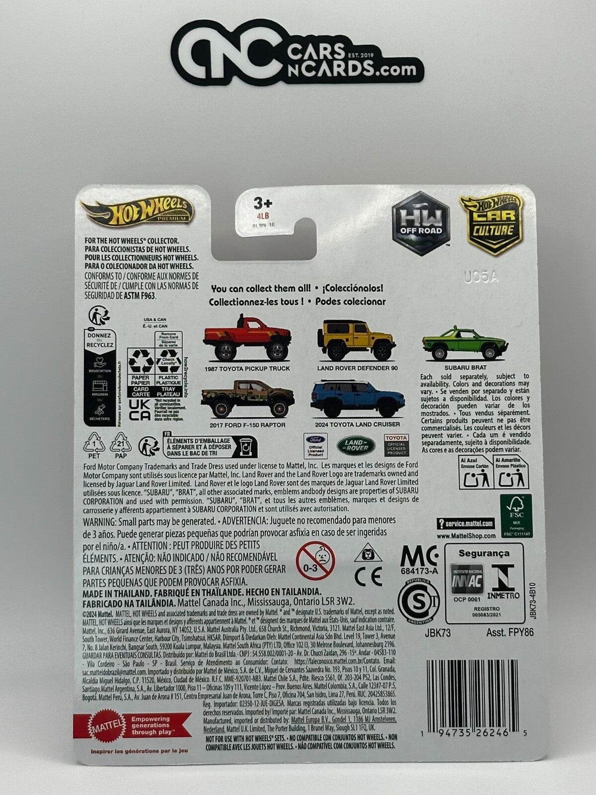 2025 Hot Wheels Premium Car Culture HW Off Road 1/5 1987 Toyota Pickup Truck