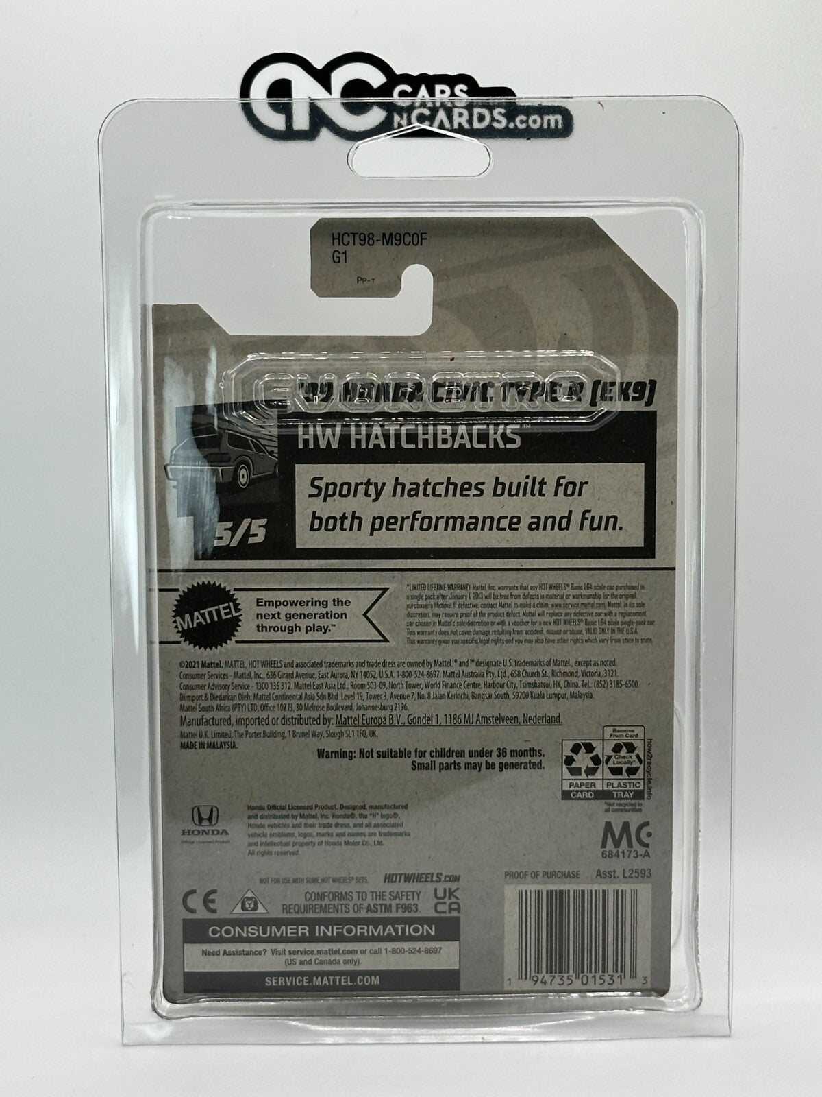 2022 Hot Wheels RLC Factory Sealed '99 Honda Civic Type R EK9 With Protector