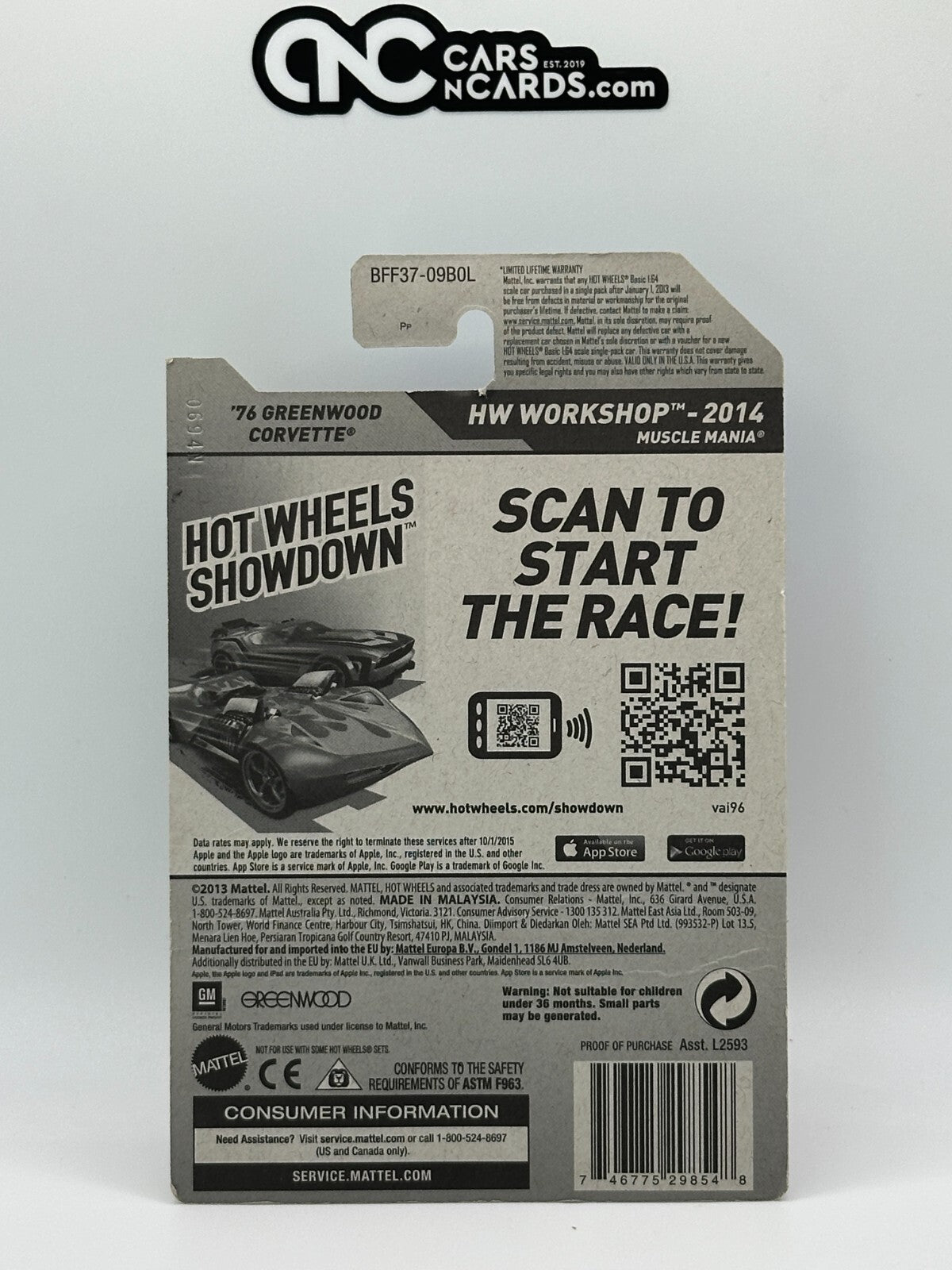 2014 Hot Wheels HW Workshop Greenwood Corvette Super Treasure Hunt Small Crease