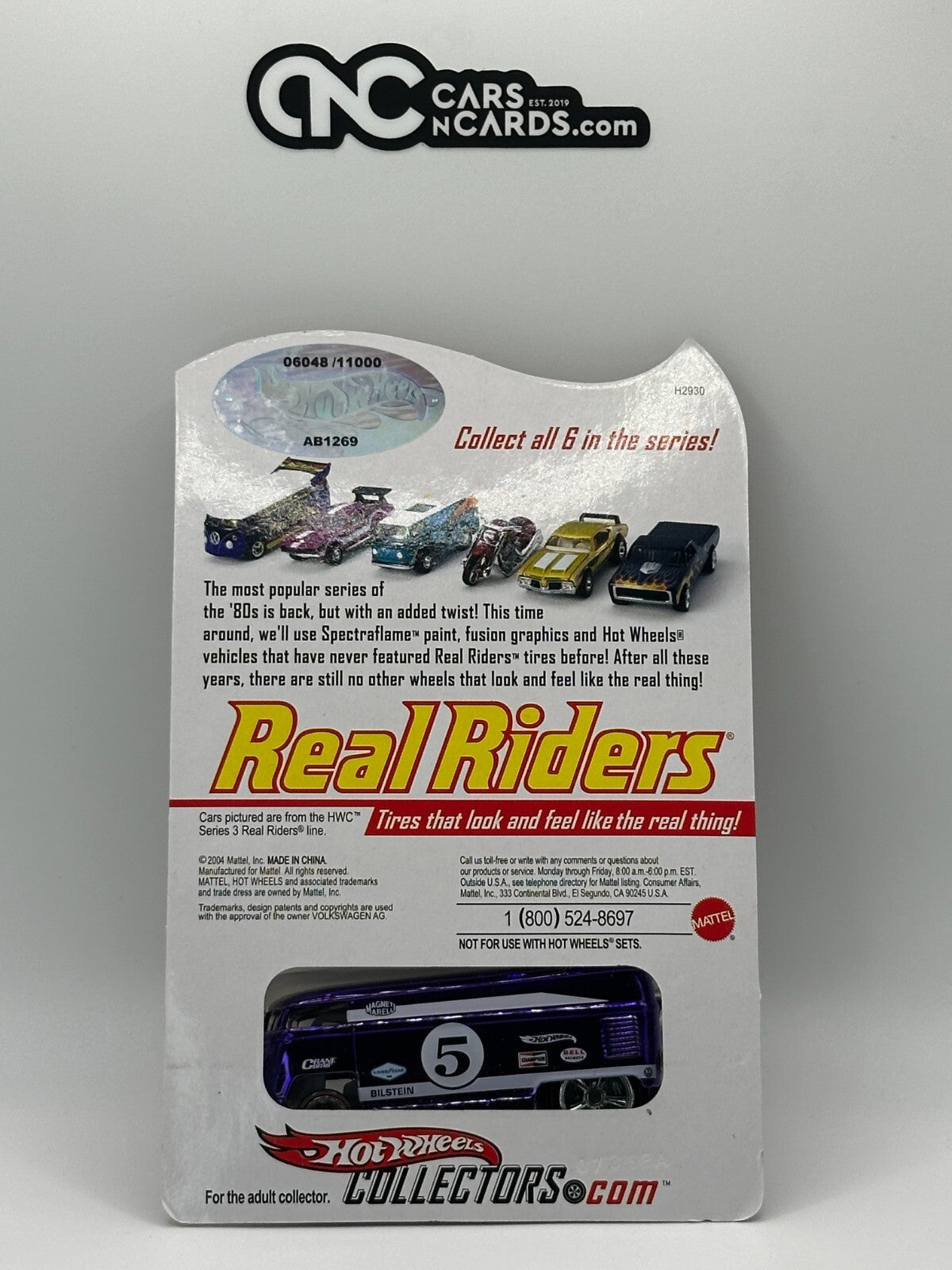 2005 Hot Wheels RLC Series 4 Real Riders VW Drag Bus Purple With Protector