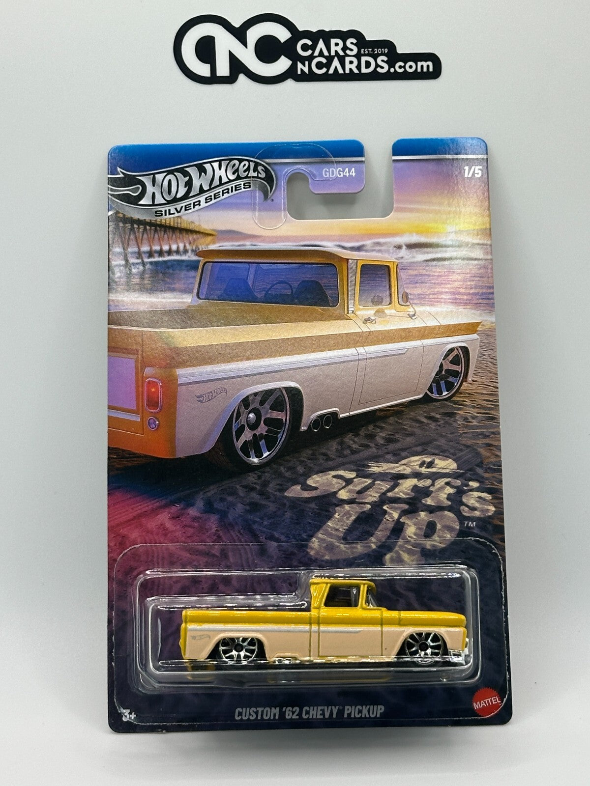 2025 Hot Wheels Silver Series Surf's Up 1/5 Custom '62 Chevy Pickup Yellow